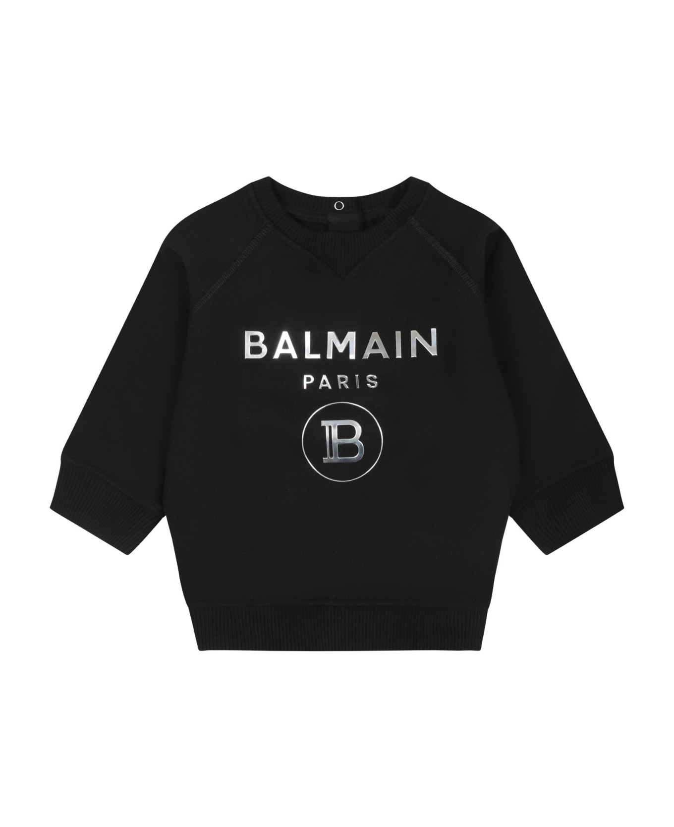 Balmain Black Sweatshirt For Babykids With Logo - Black