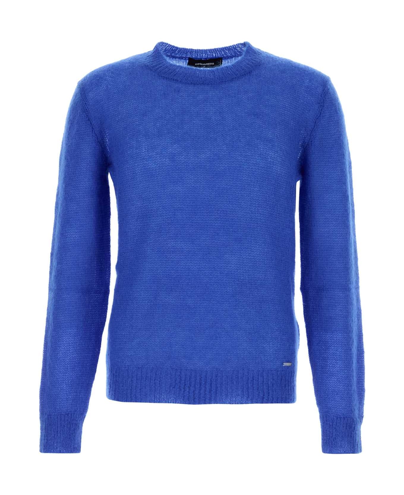 Dsquared2 Blue Mohair Blend Sweater - BLUETTE