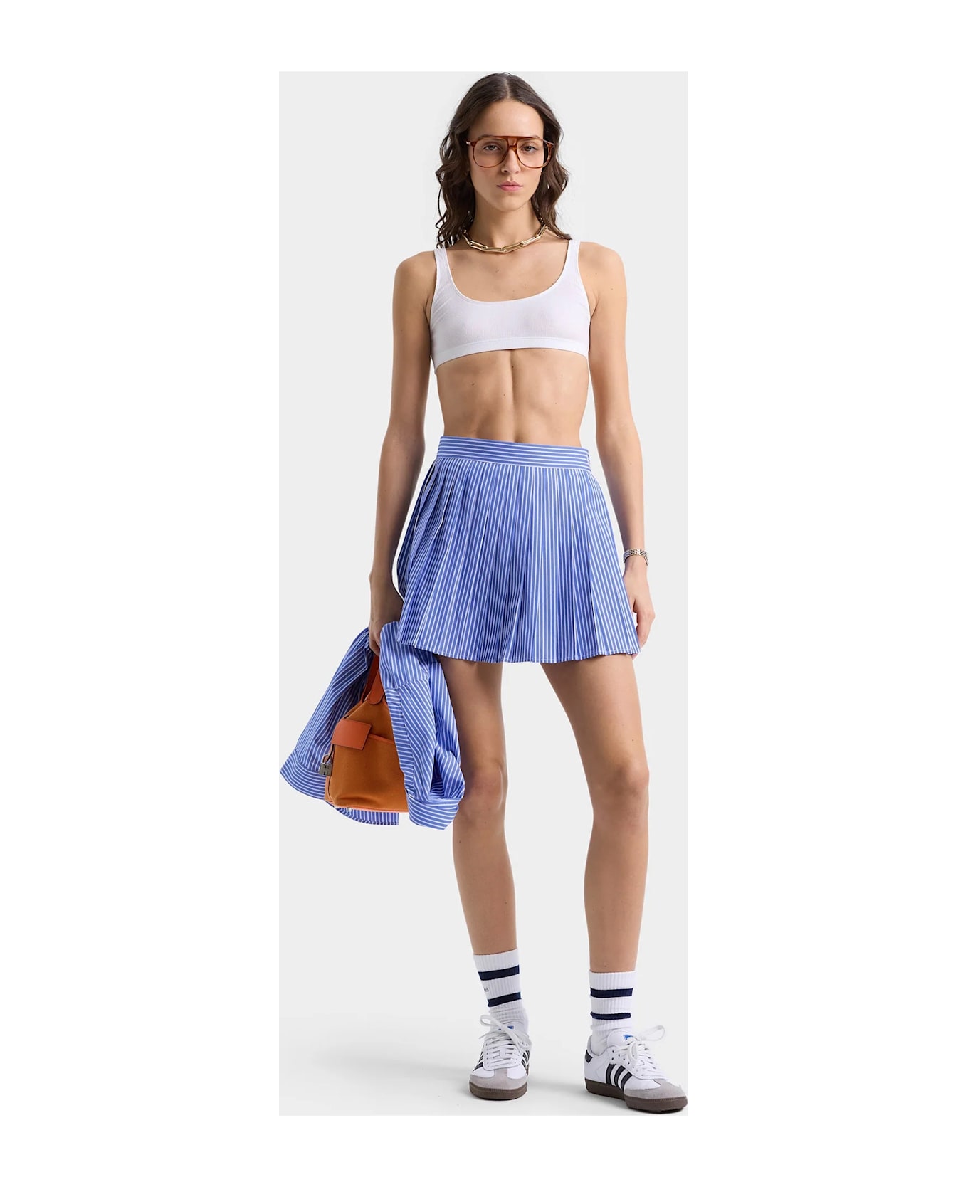 Sporty 
Rich Src Anae Skirt - Blue Striped
