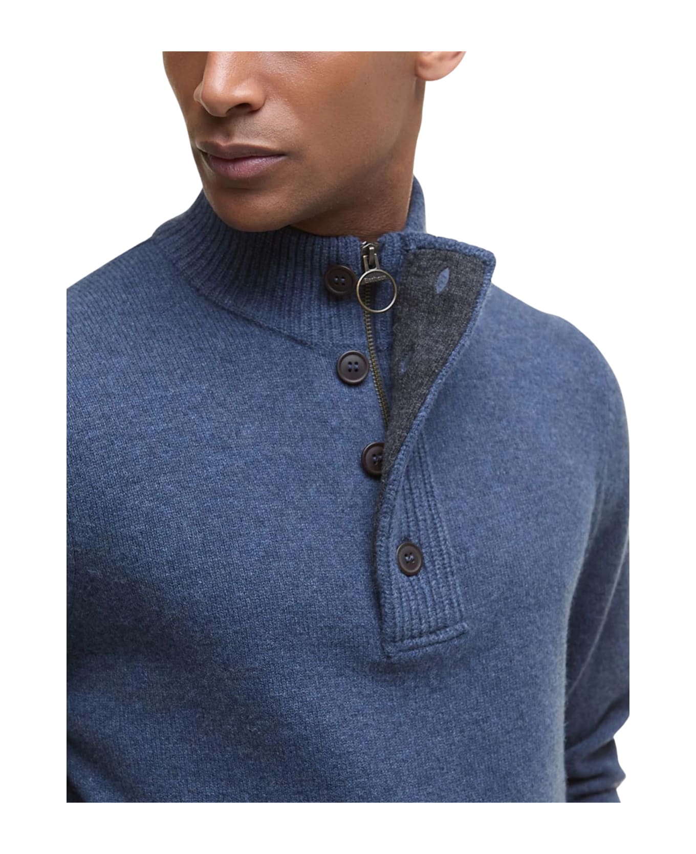 Barbour Essential Elbow Patch Sweatshirt - Blue