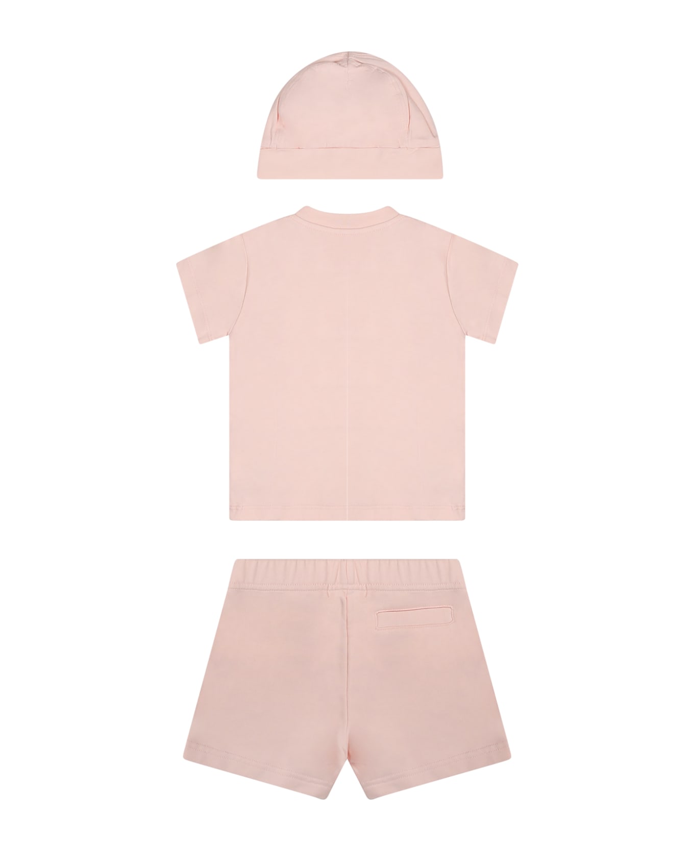 Palm Angels Pink Suit For Baby Girl With Logo - Pink