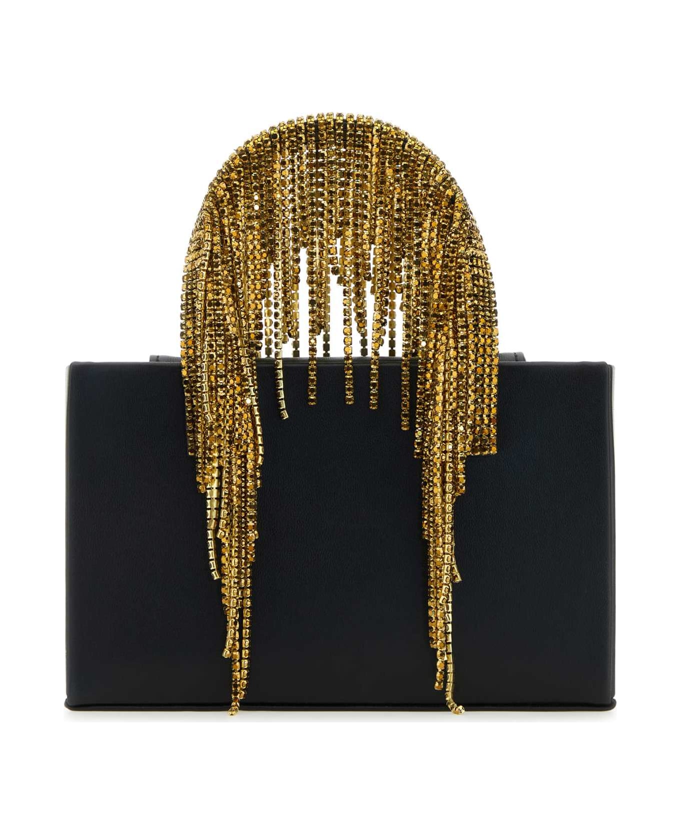 Kara Black Nappa Leather Handbag - BLACKGOLD