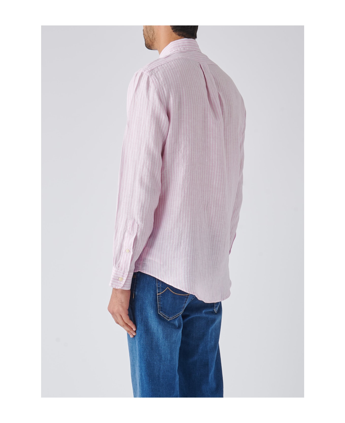 Polo Ralph Lauren Long Sleeve Sport Shirt Shirt - ROSA-BIANCO