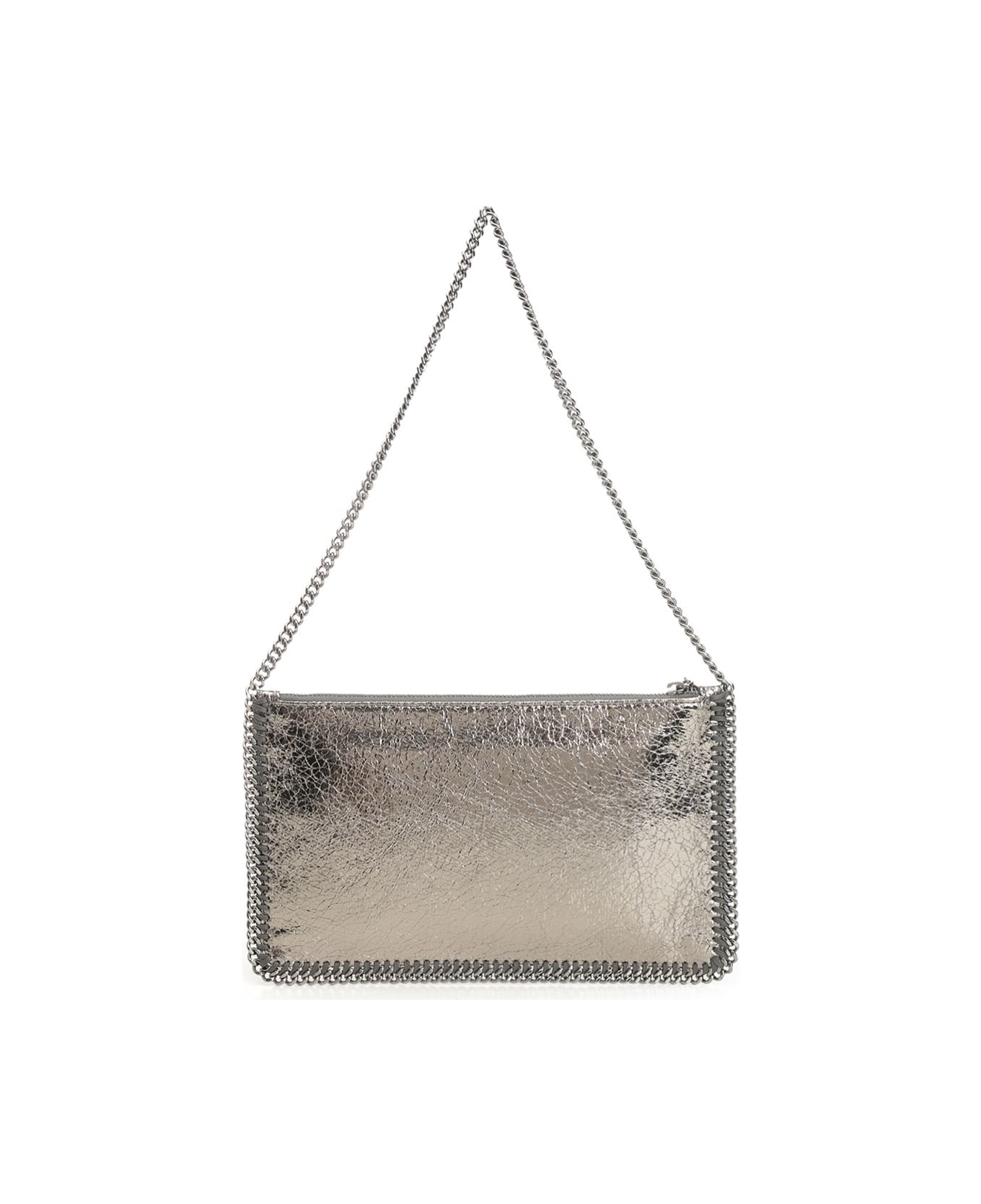 Stella McCartney 
falabella
 Metallic Clutch - Steel Grey