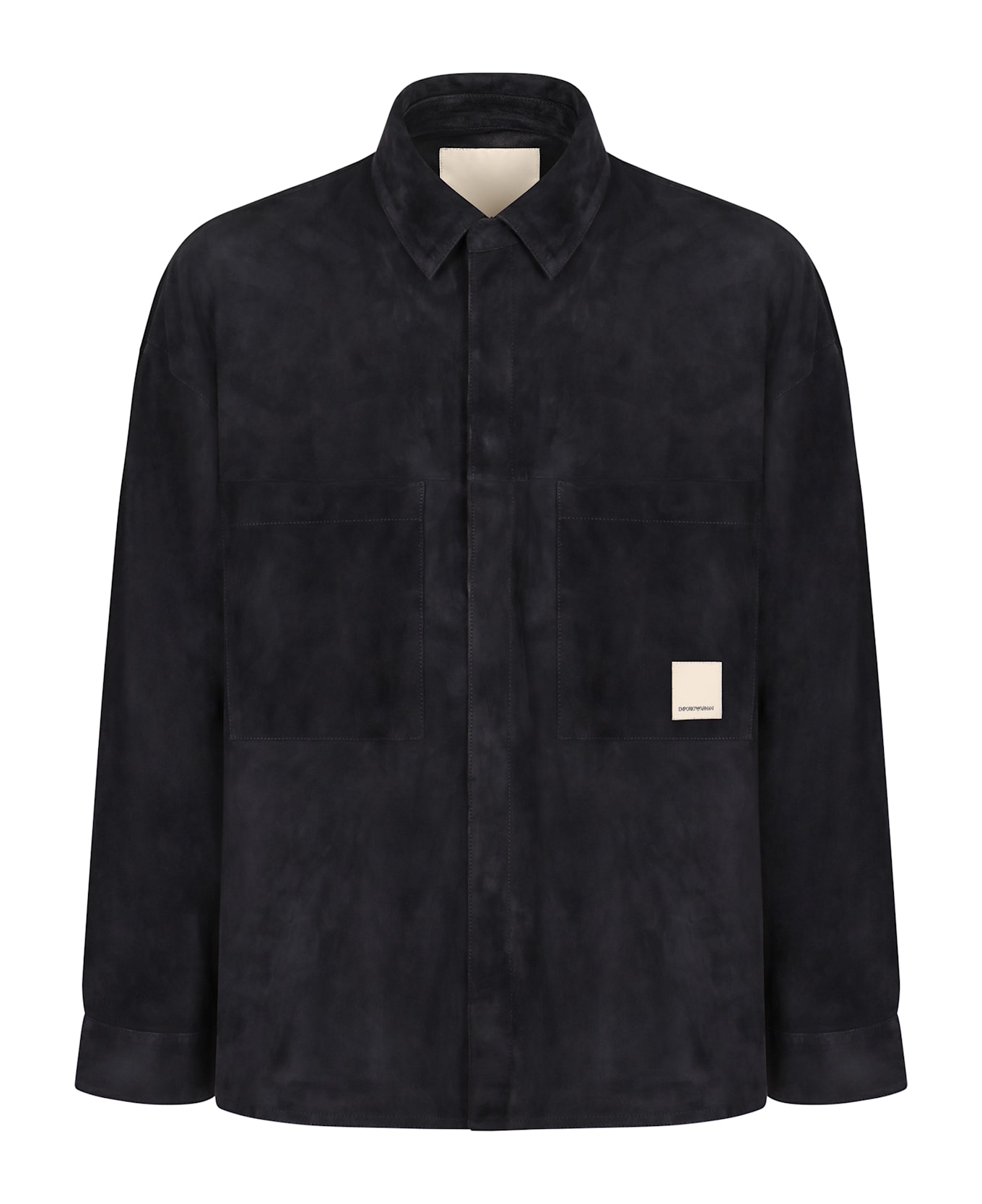 Emporio Armani Leather Overshirt - blue