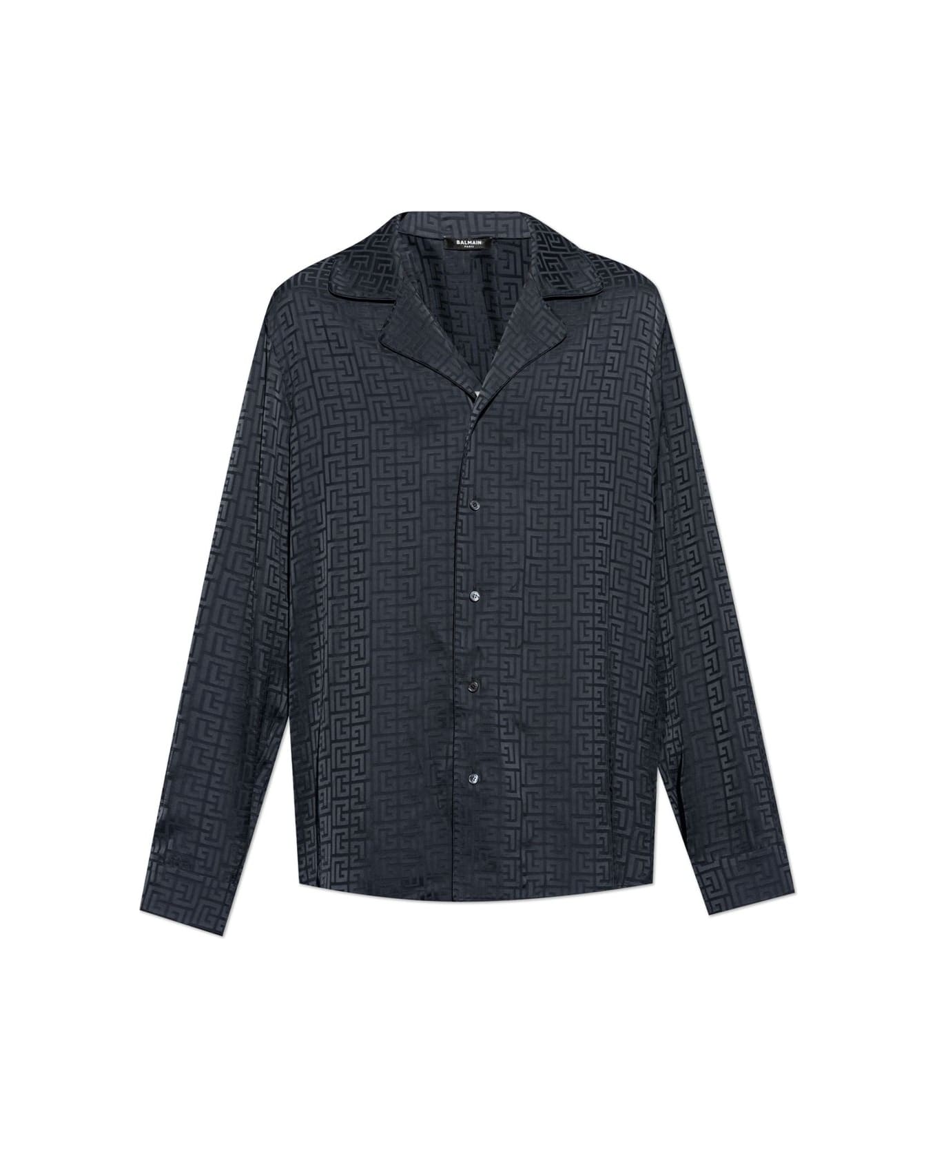 Balmain All-over Monogram Shirt - Blu