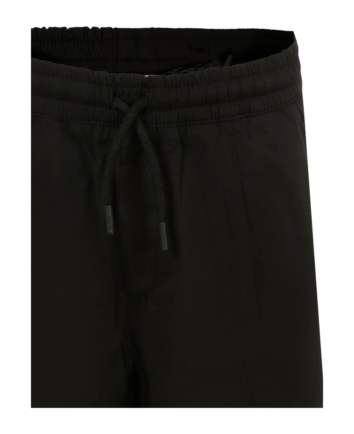 MSGM Black Trousers For Boy With Logo - Black