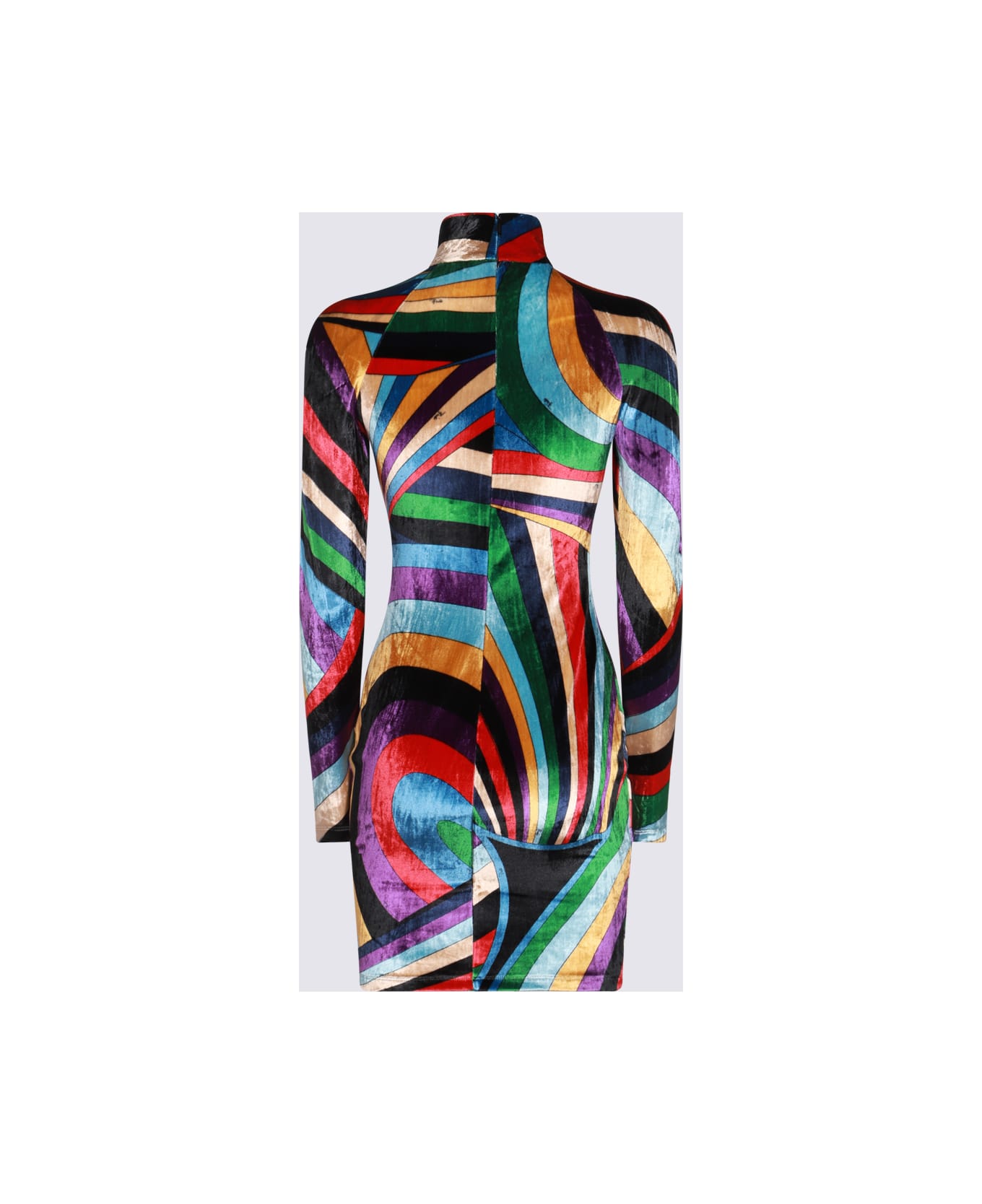 Pucci Multicolor Viscose Mini Dress - VIOLA/ROSSO