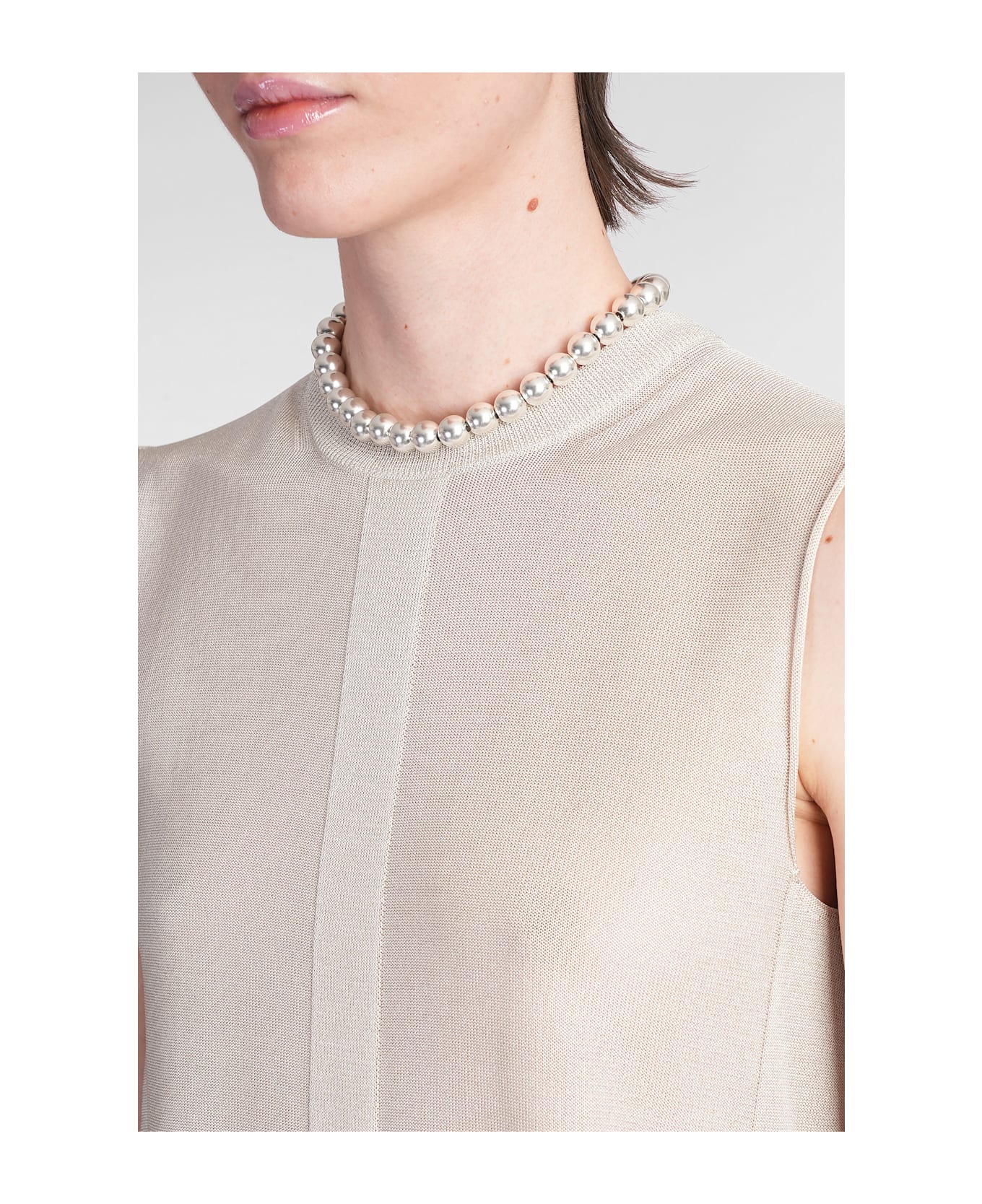 Jil Sander Cn Slvs Gilet Topwear In Grey Viscose - grey