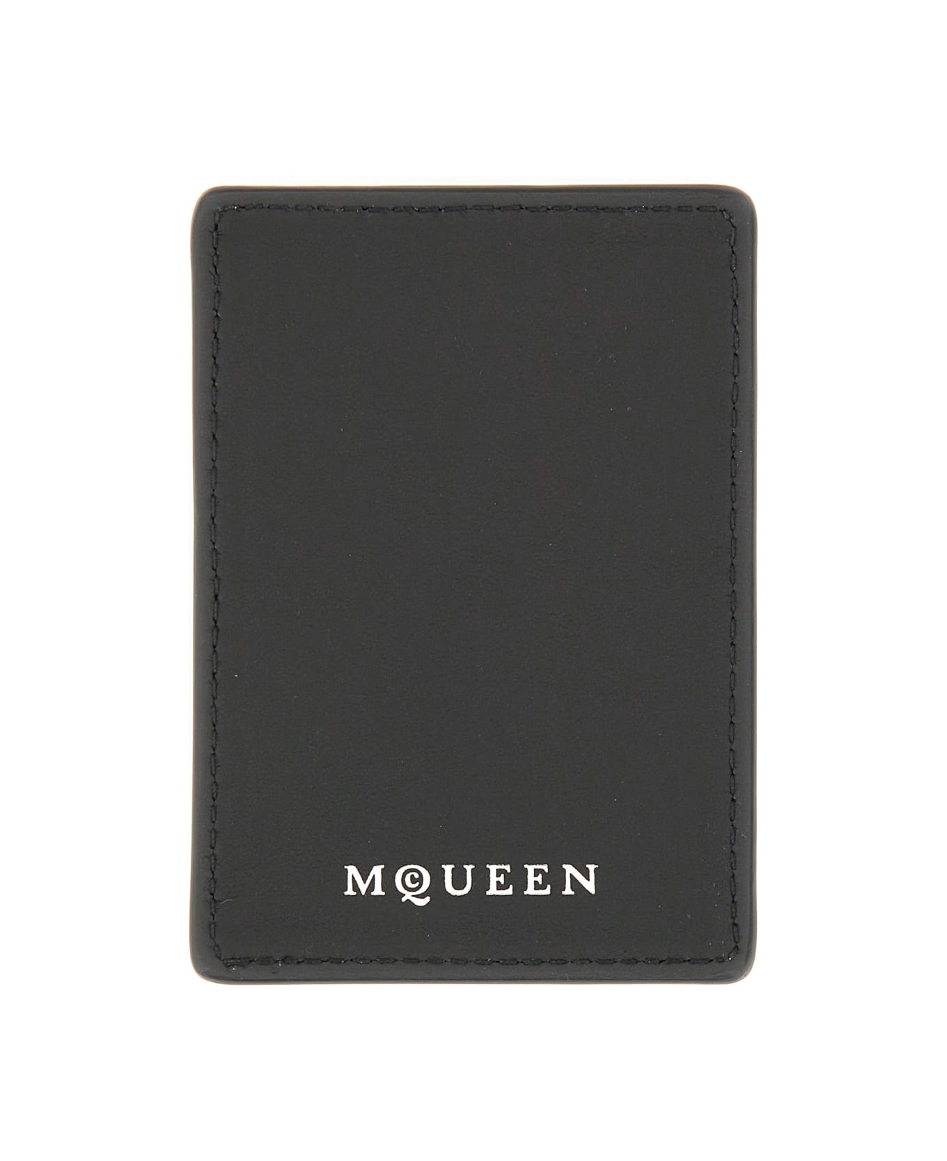 Alexander McQueen Magnetic Card Holder "skull" - BLACK
