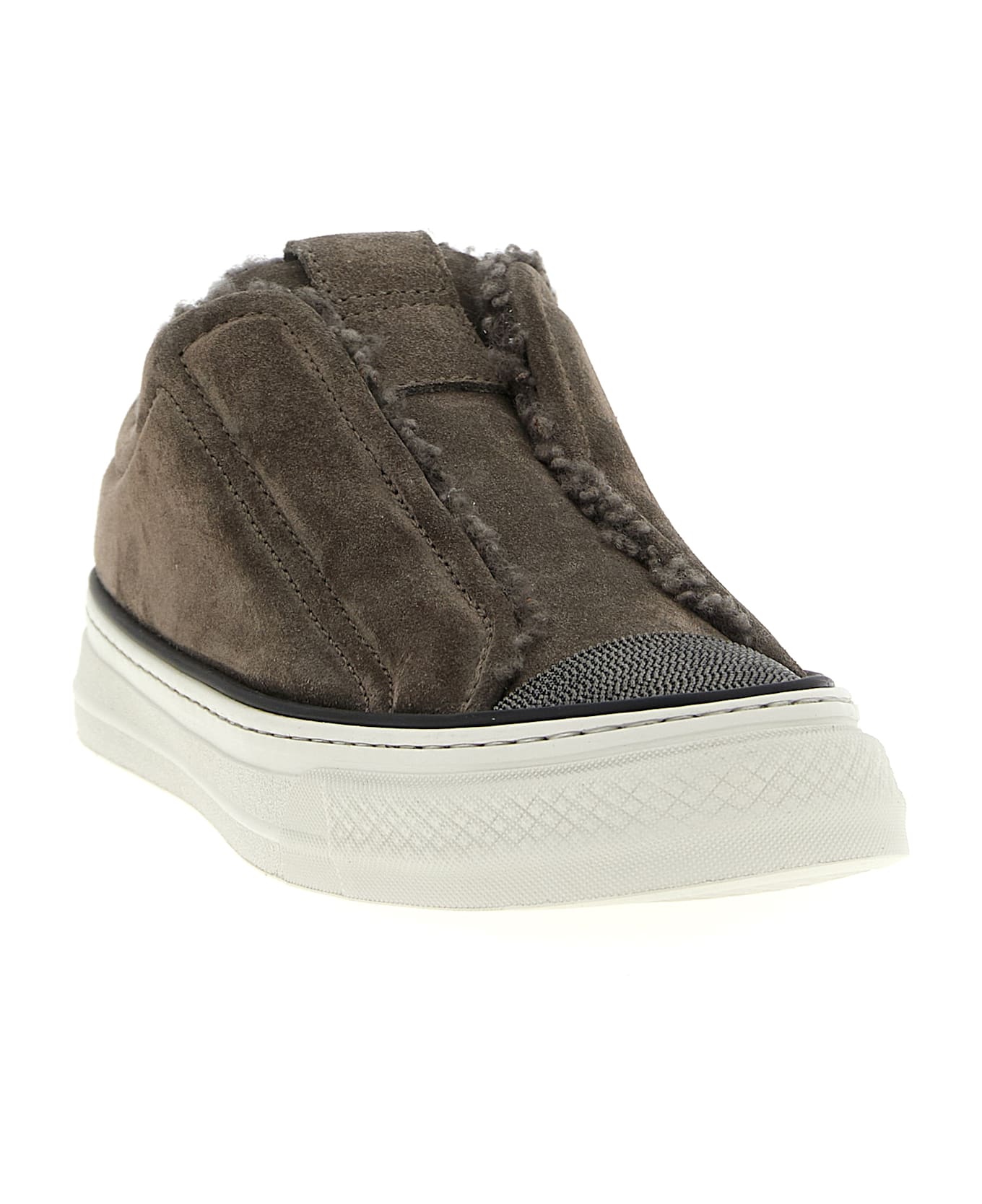 Brunello Cucinelli 
precious Toe
 Sneakers - Gray