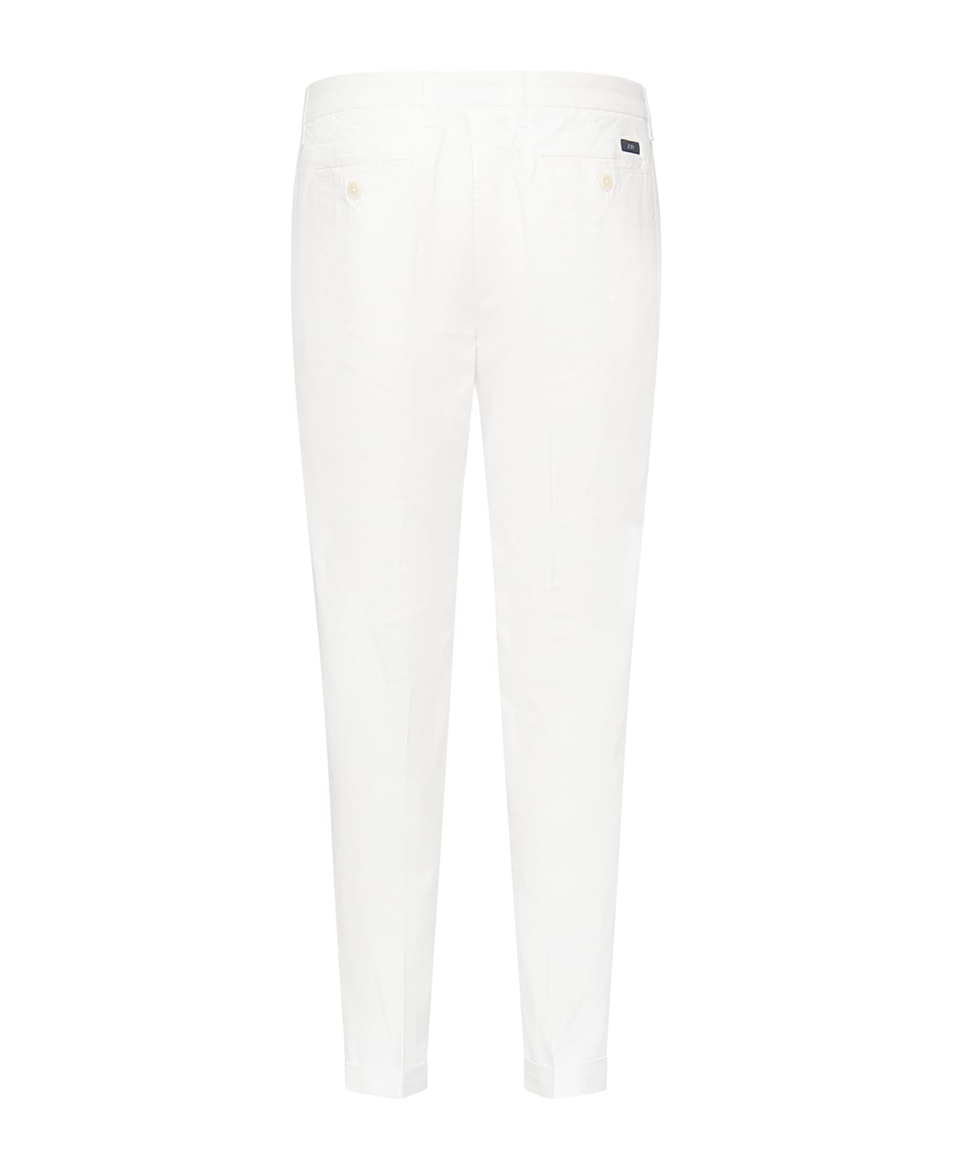 Fay Capri Pants In Cotton Gabardine - White