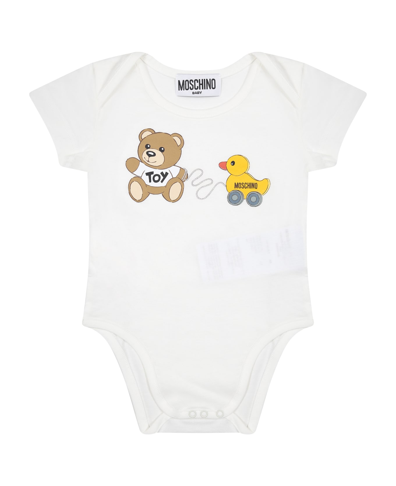 Moschino White Set For Babies With Teddy Bear - White ボディスーツ＆セットアップ