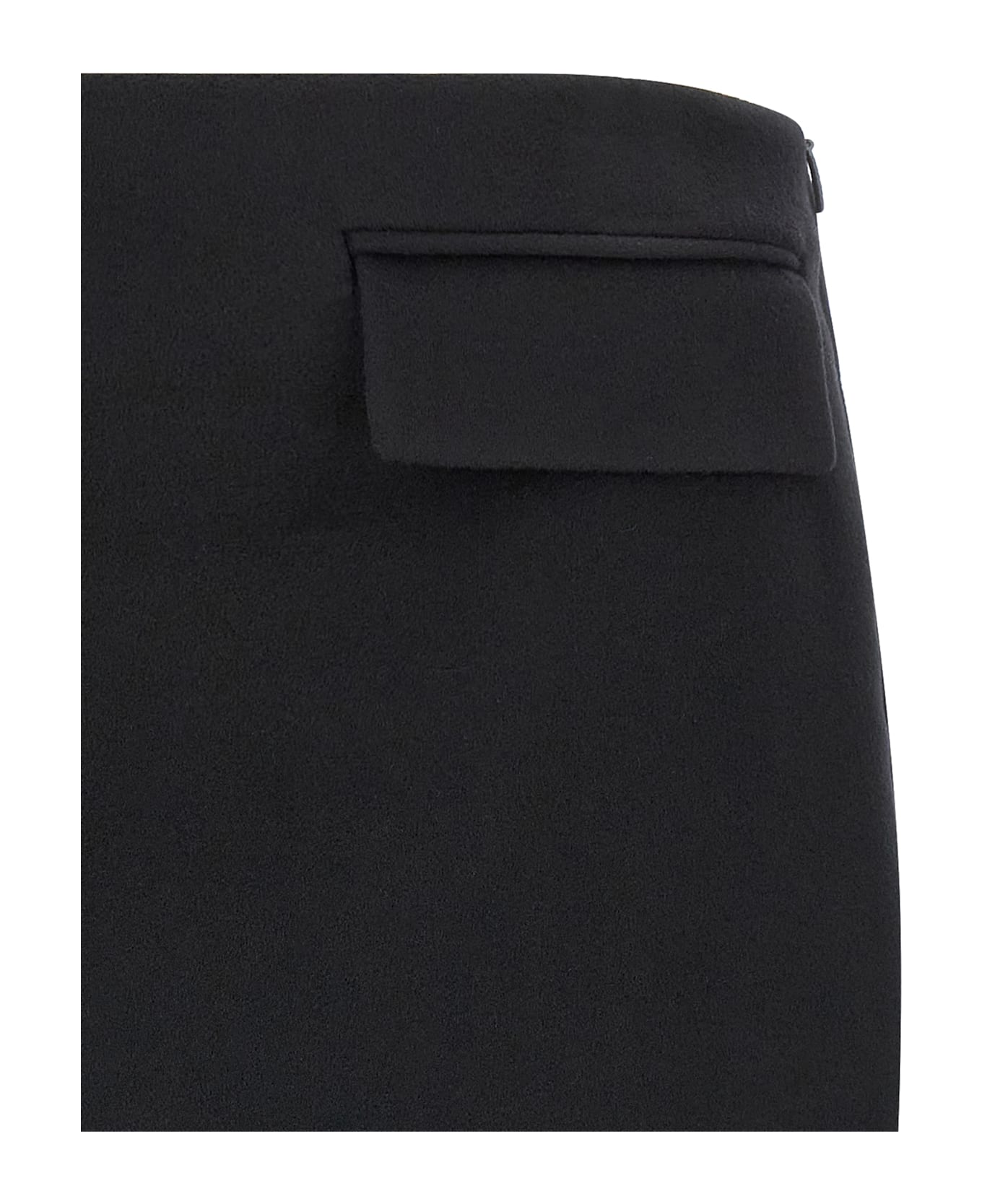 Ferragamo Cashmere Wool Skirt - Black  