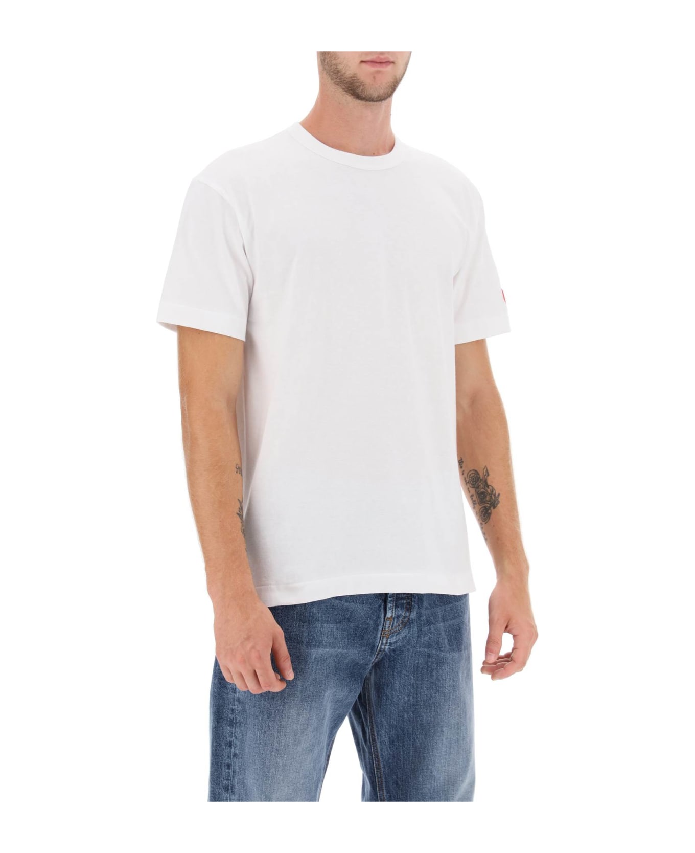 Comme des Garçons Shirt Boy T-shirt With Pixel Patch - White