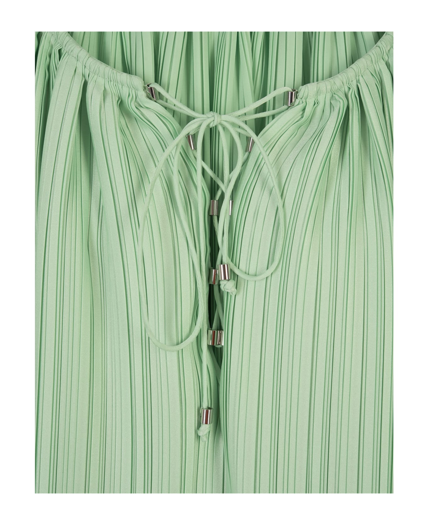 Lanvin Green Pleated Blouse - Green