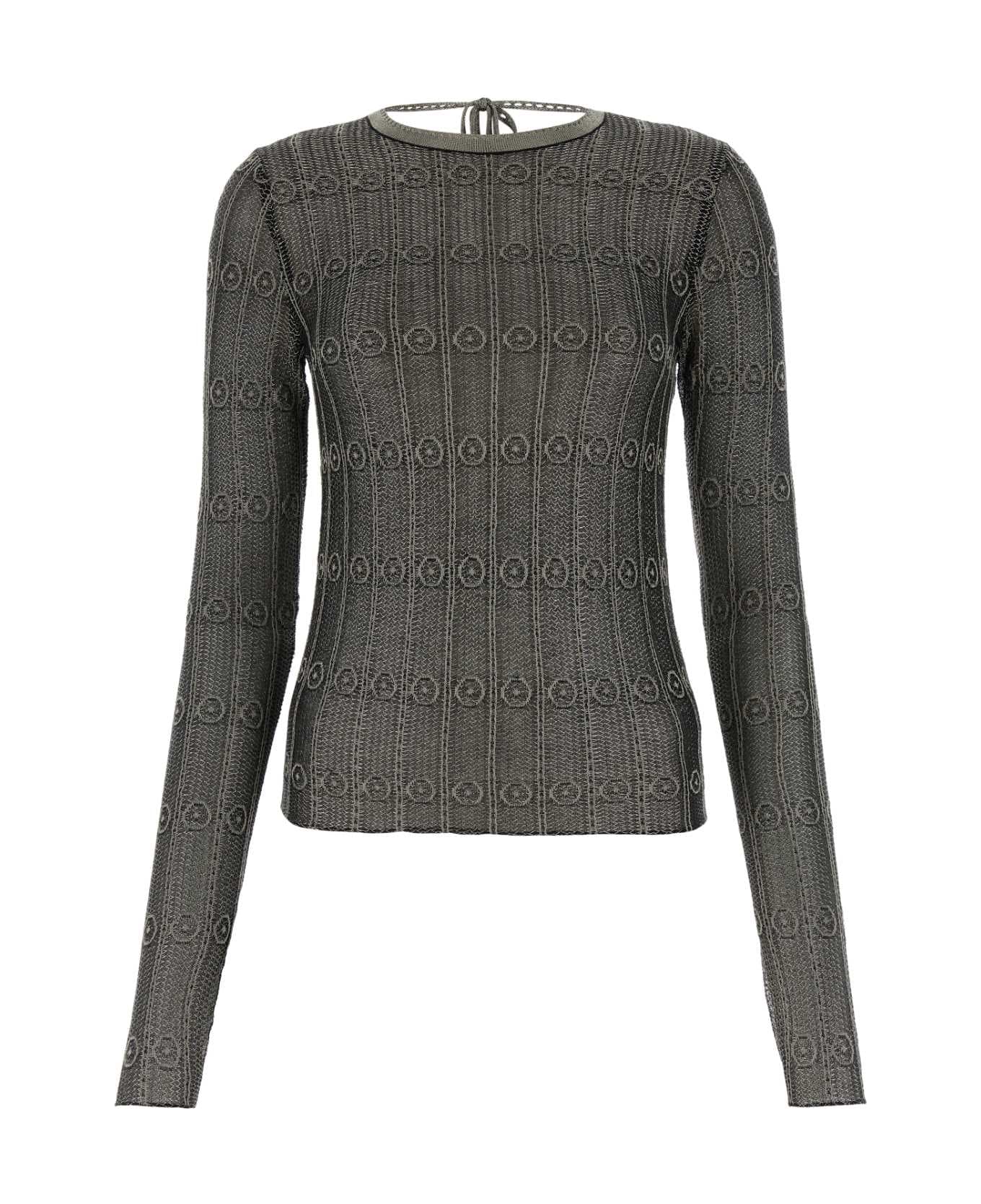 The Attico Embroidered Mesh Top - BLACKILVER