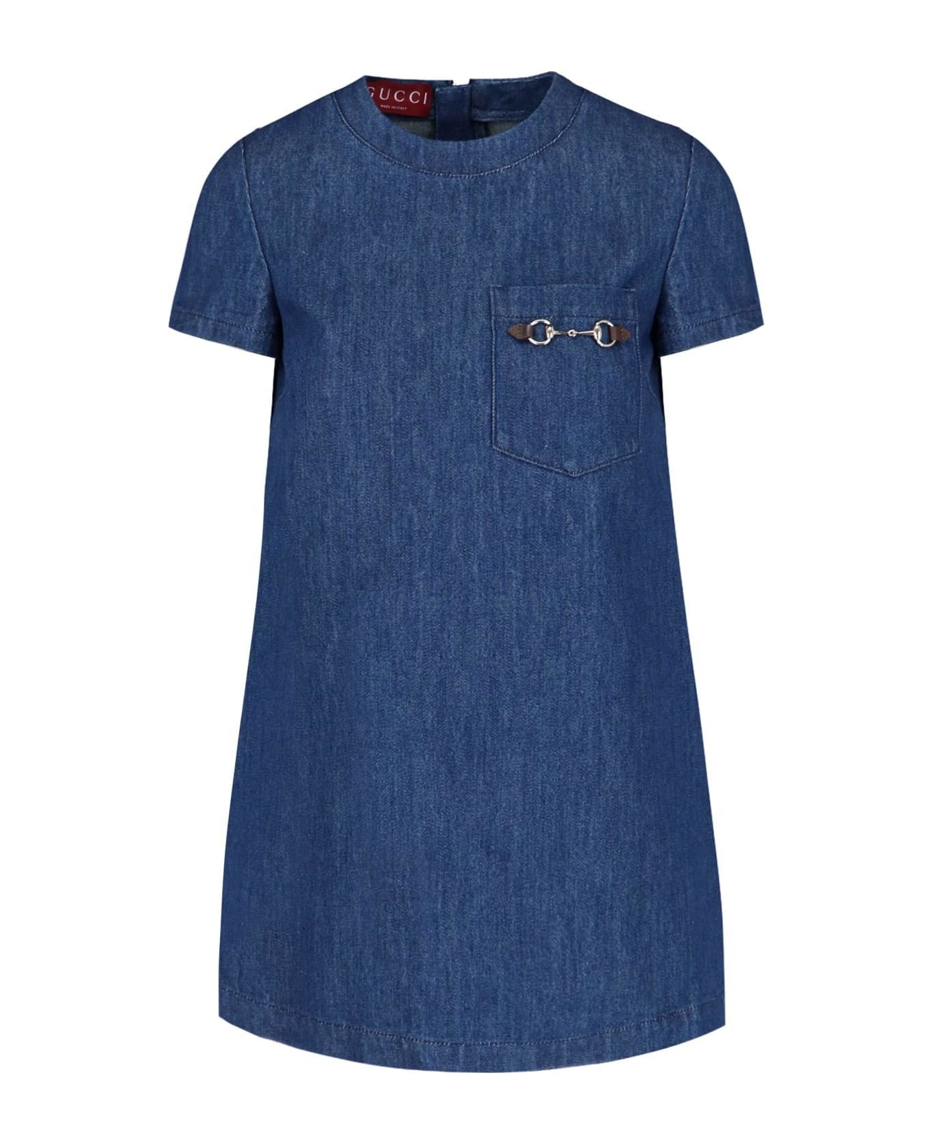 Gucci Snaffle Denim Mini Dress - Blue