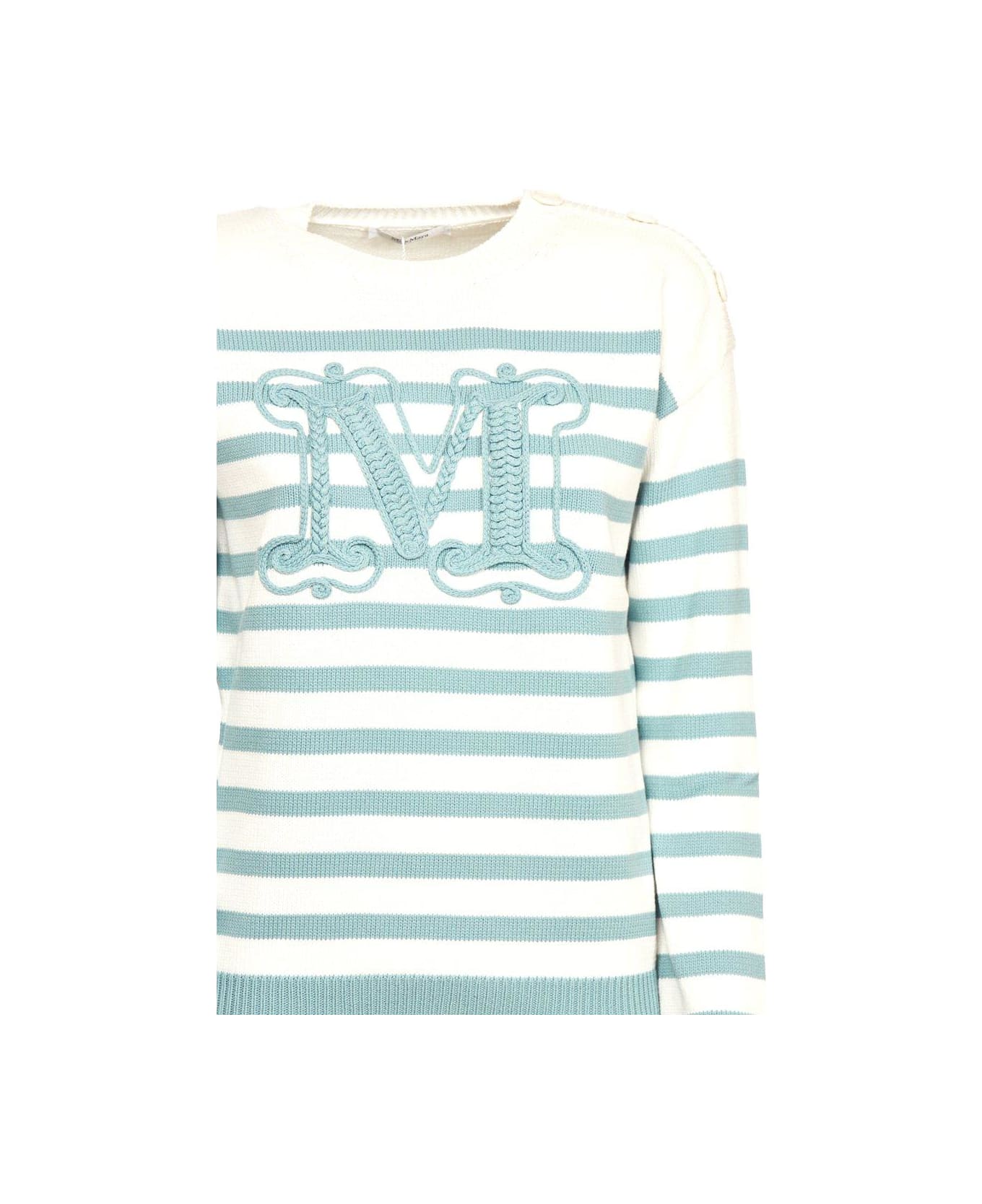 Max Mara M Monogram Embroidered Sweater - AZURE