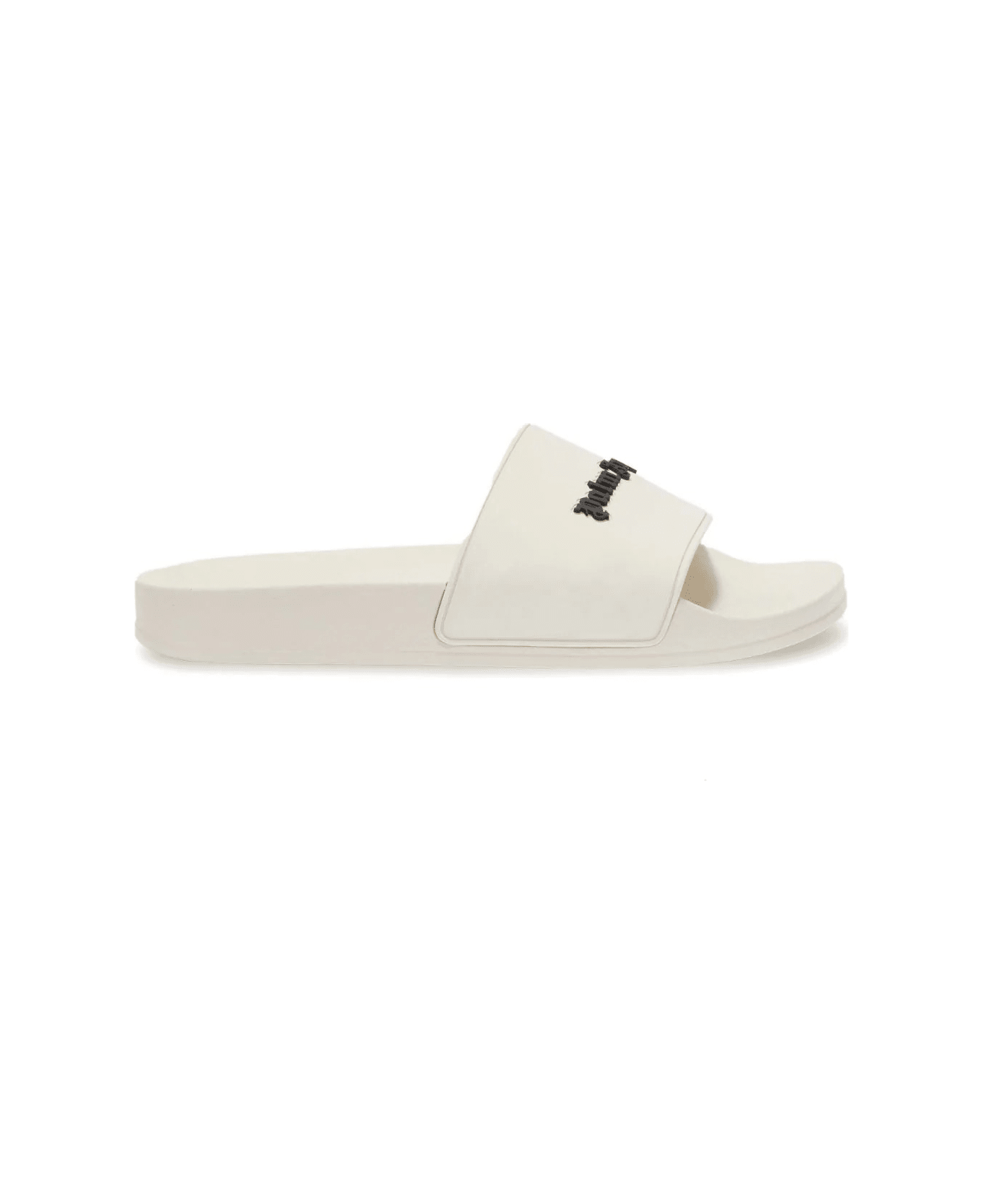 Palm Angels Beige Slippers With Black Logo - Brown