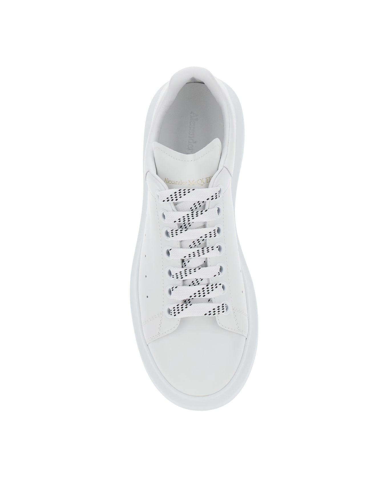 Alexander McQueen White Low Top Sneakers With Logo Lettering On Tongue And Heel In Leather Man - White