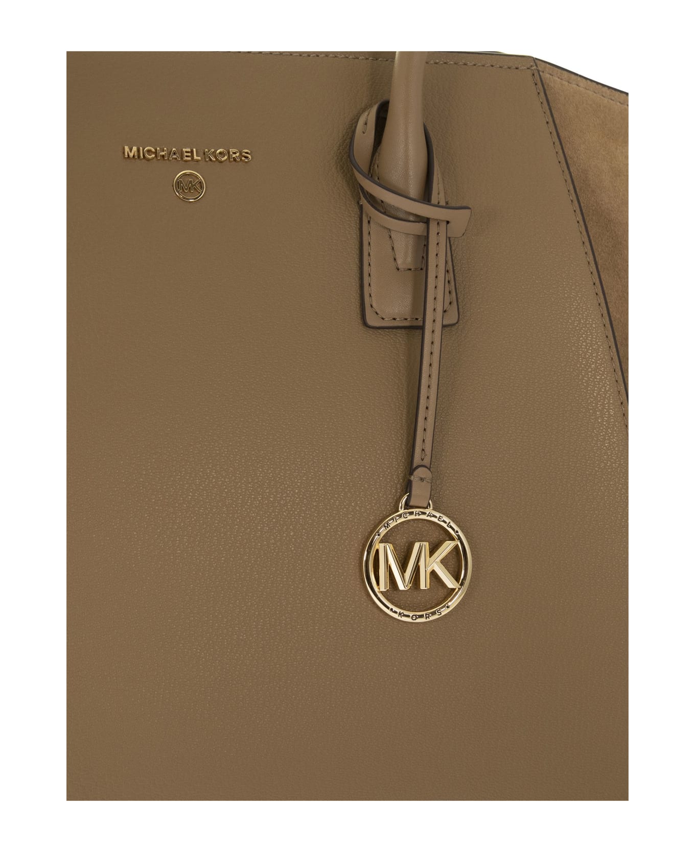 Michael Kors Leather And Suede Shoulder Bag - Clay