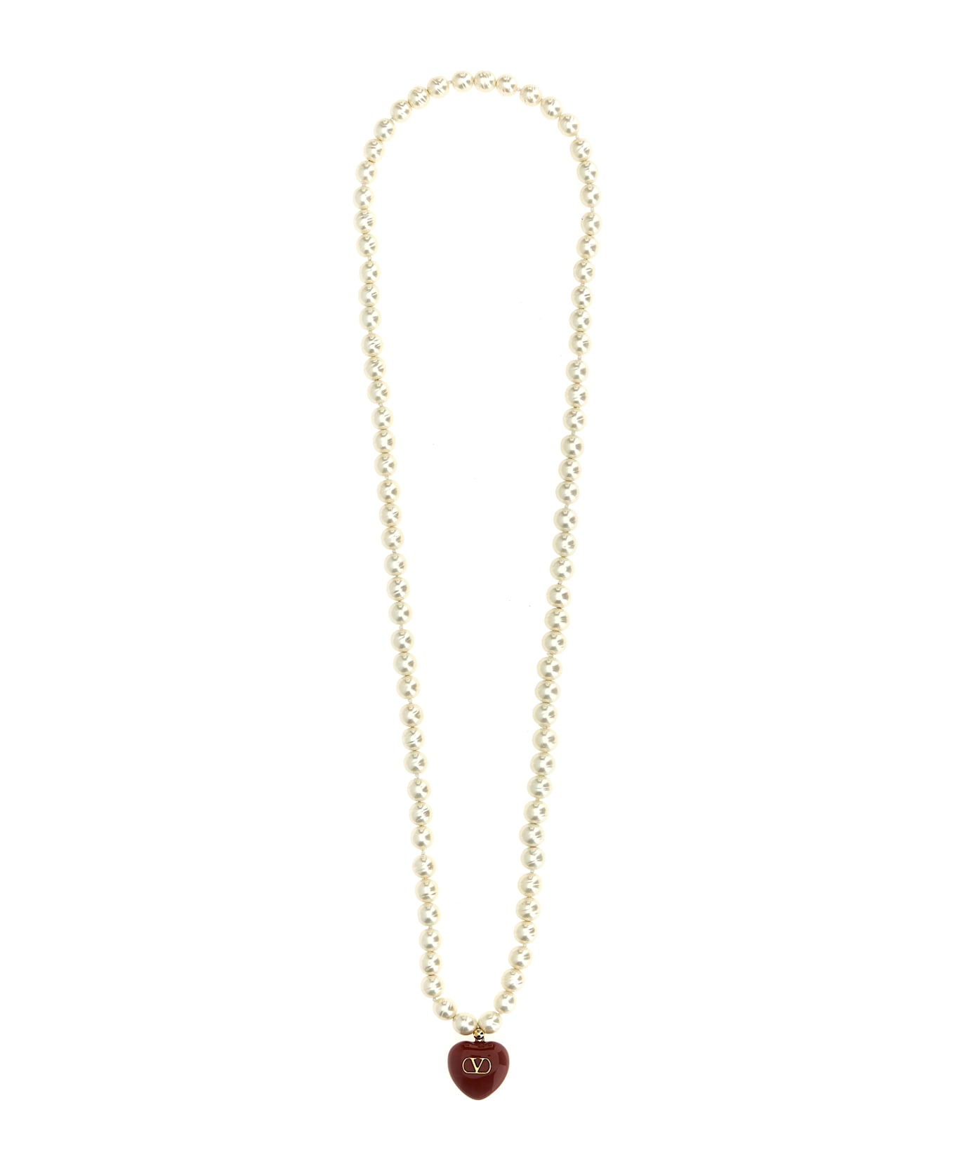 Valentino Garavani 'coeur Royal' Necklace - White