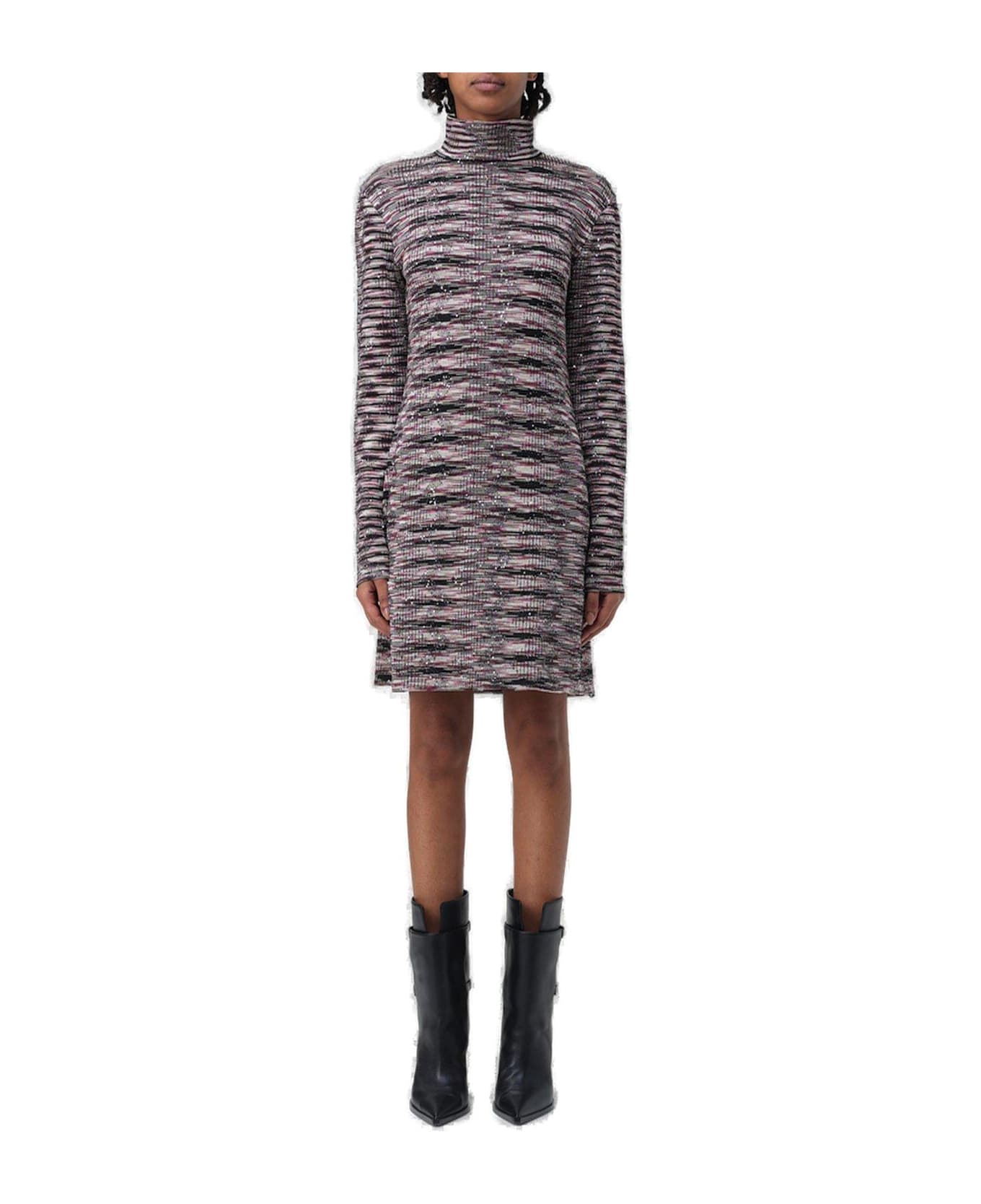 Missoni High Neck Long-sleeved Dress - G