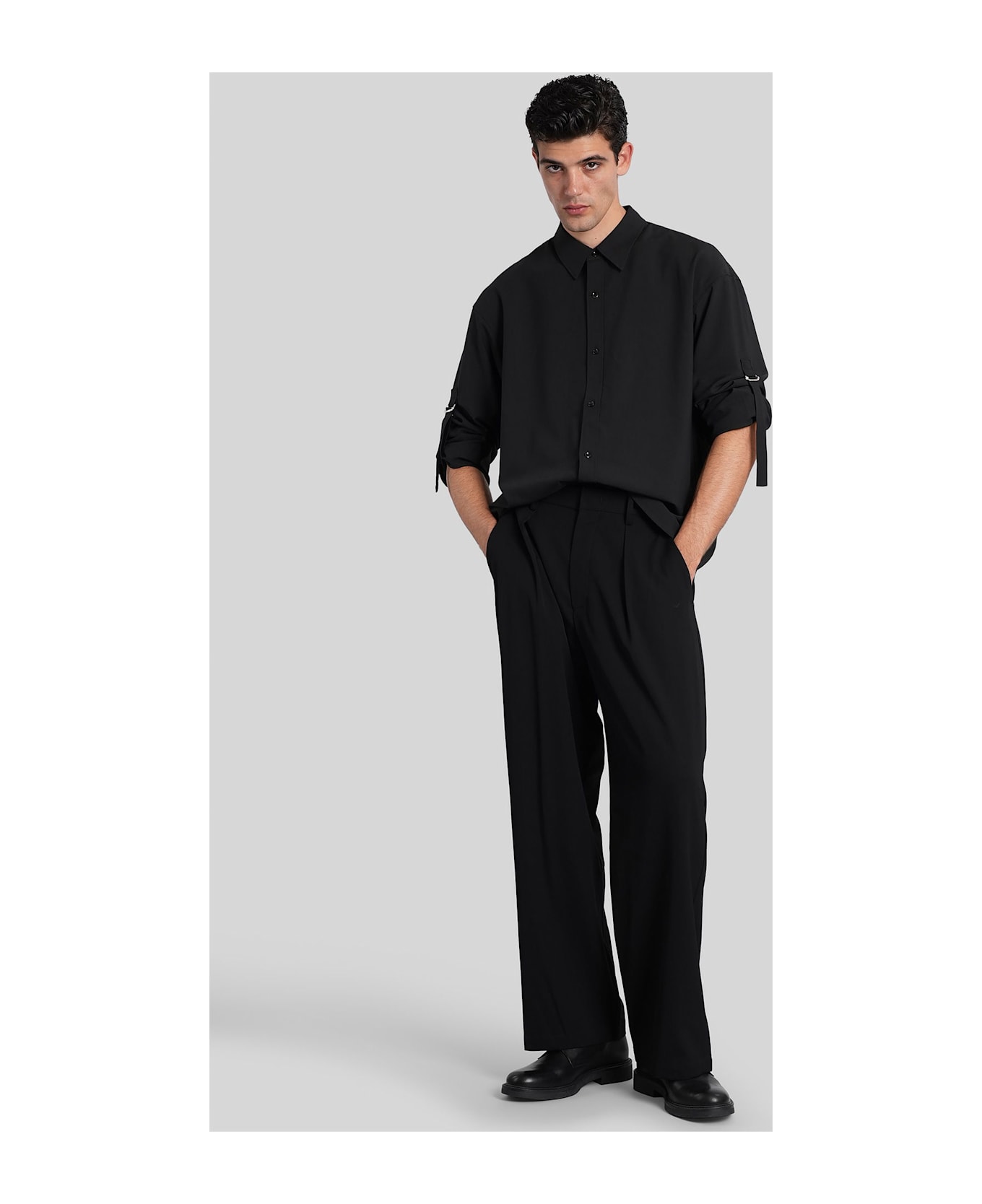 Attachment Shirt In Black Polyester - black