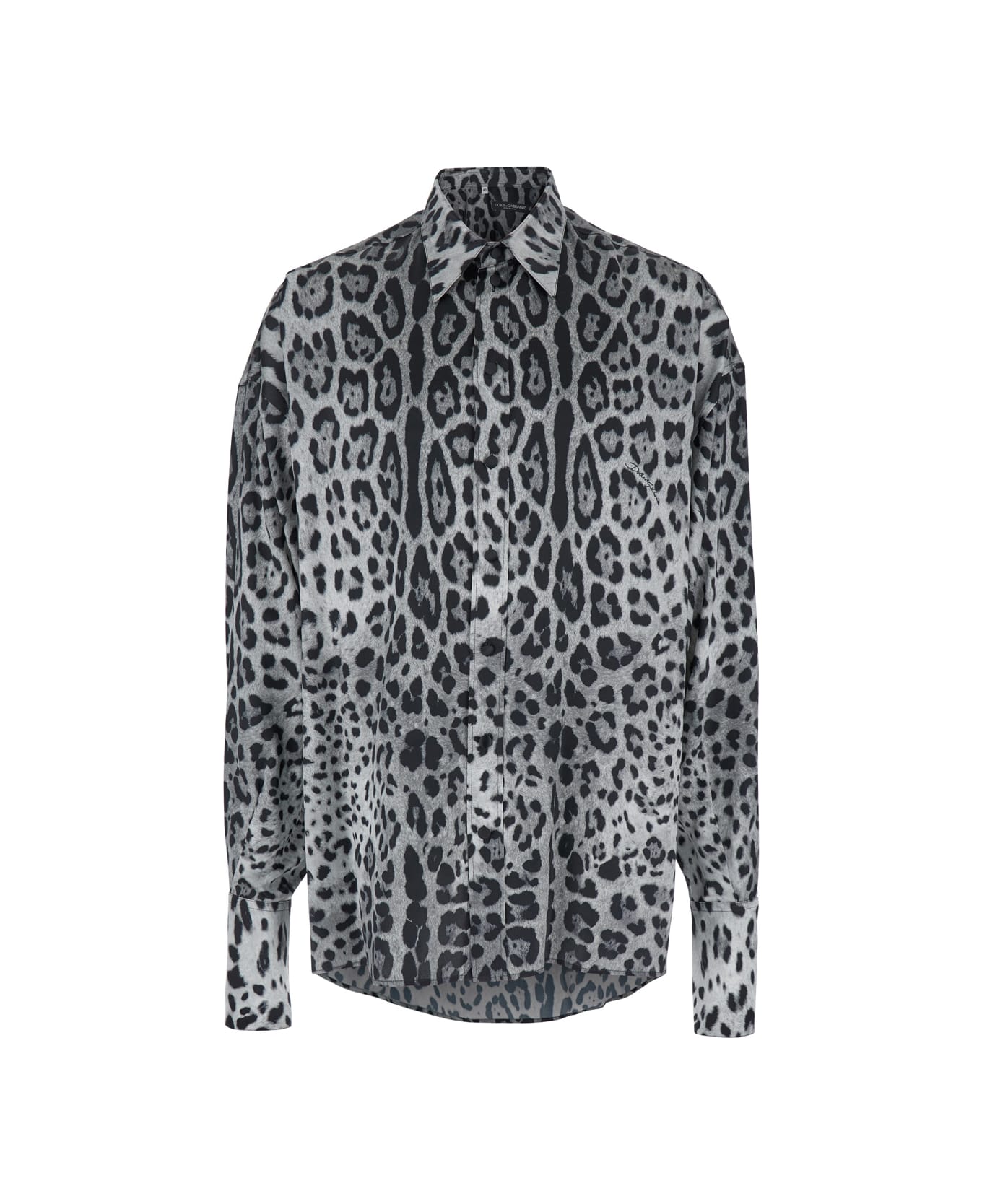 Dolce & Gabbana Multicolor Silk Shirt - Grey