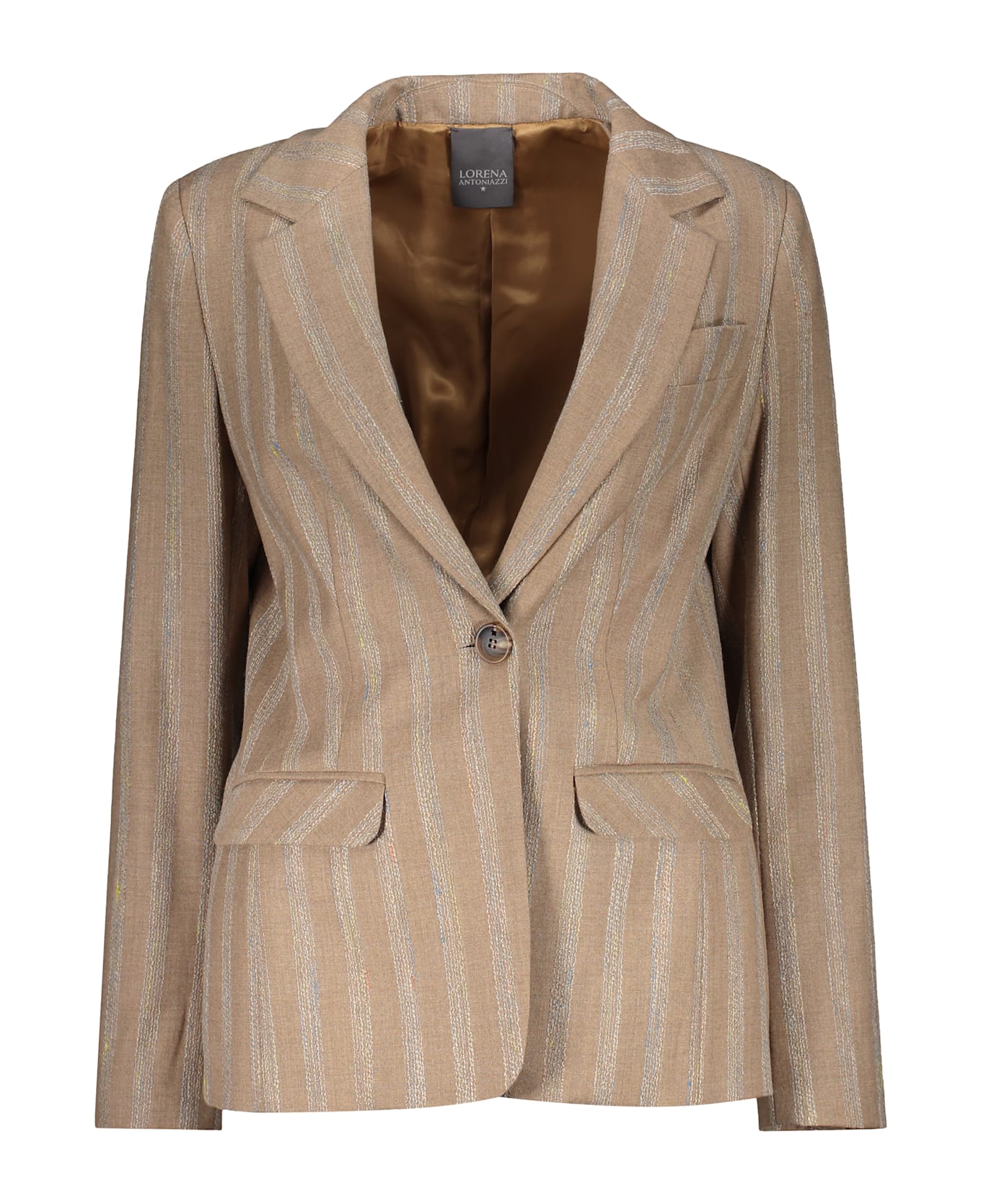 Lorena Antoniazzi Wool Single-breasted Blazer - Beige