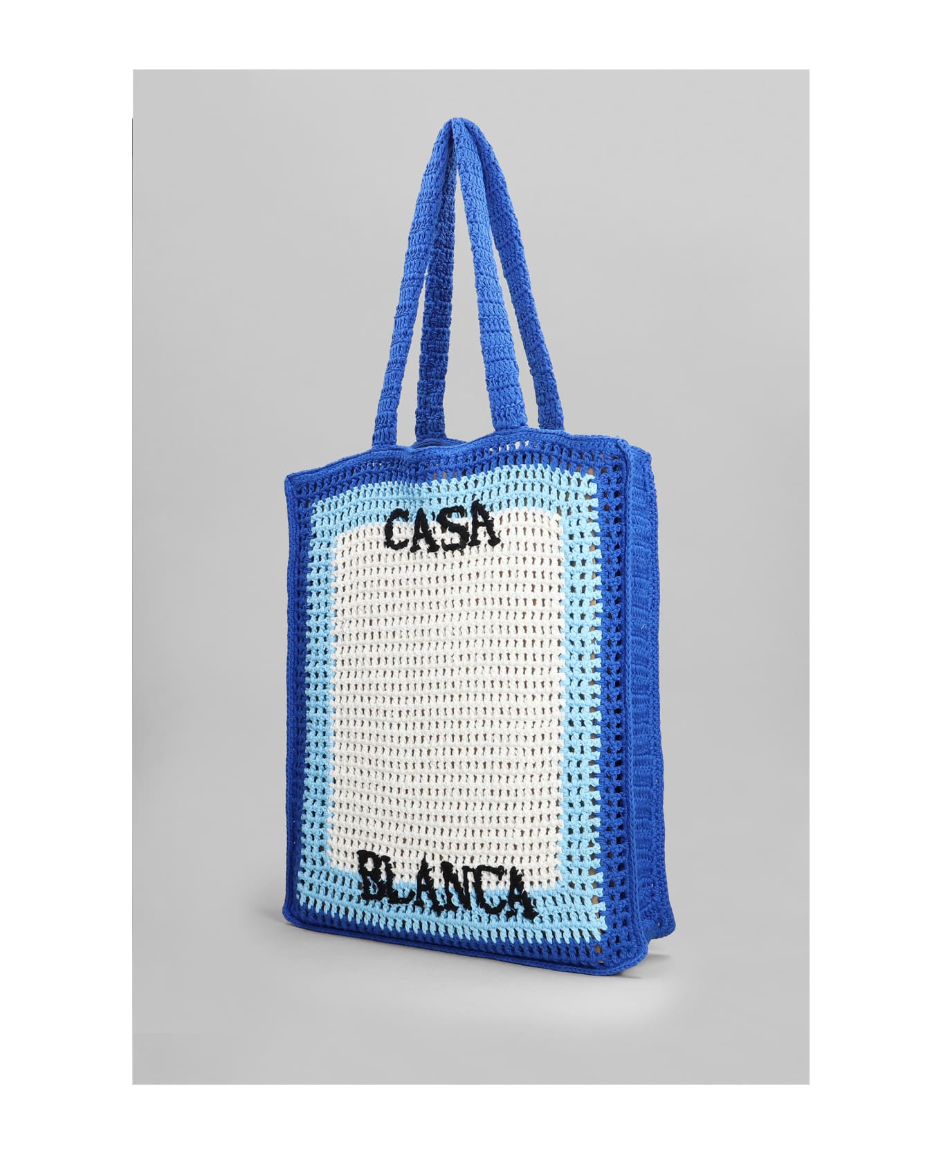 Casablanca Blue Crochet Cuzimala Shopping Bag - Blu