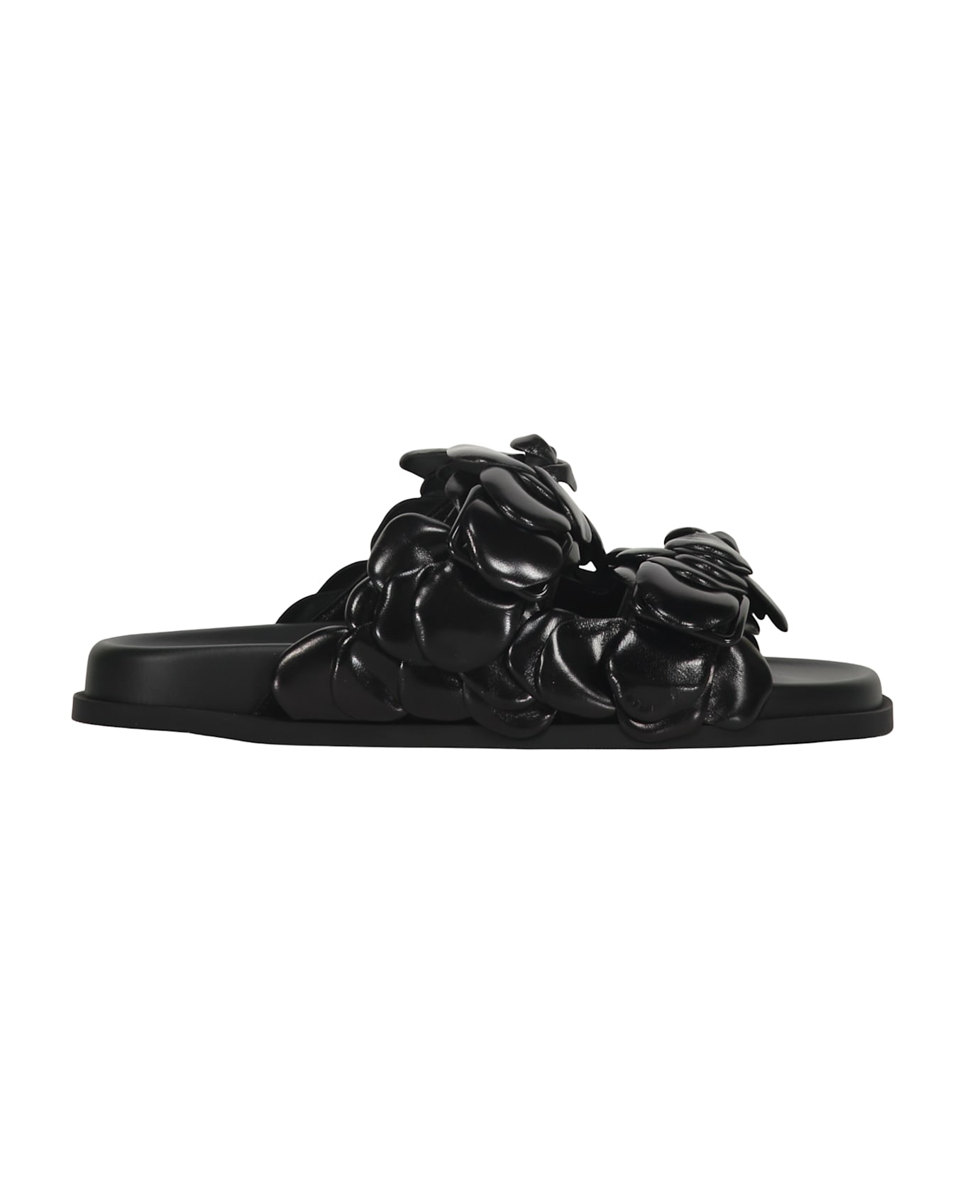 Valentino Garavani Elegant Black Mules With Braided Details - black