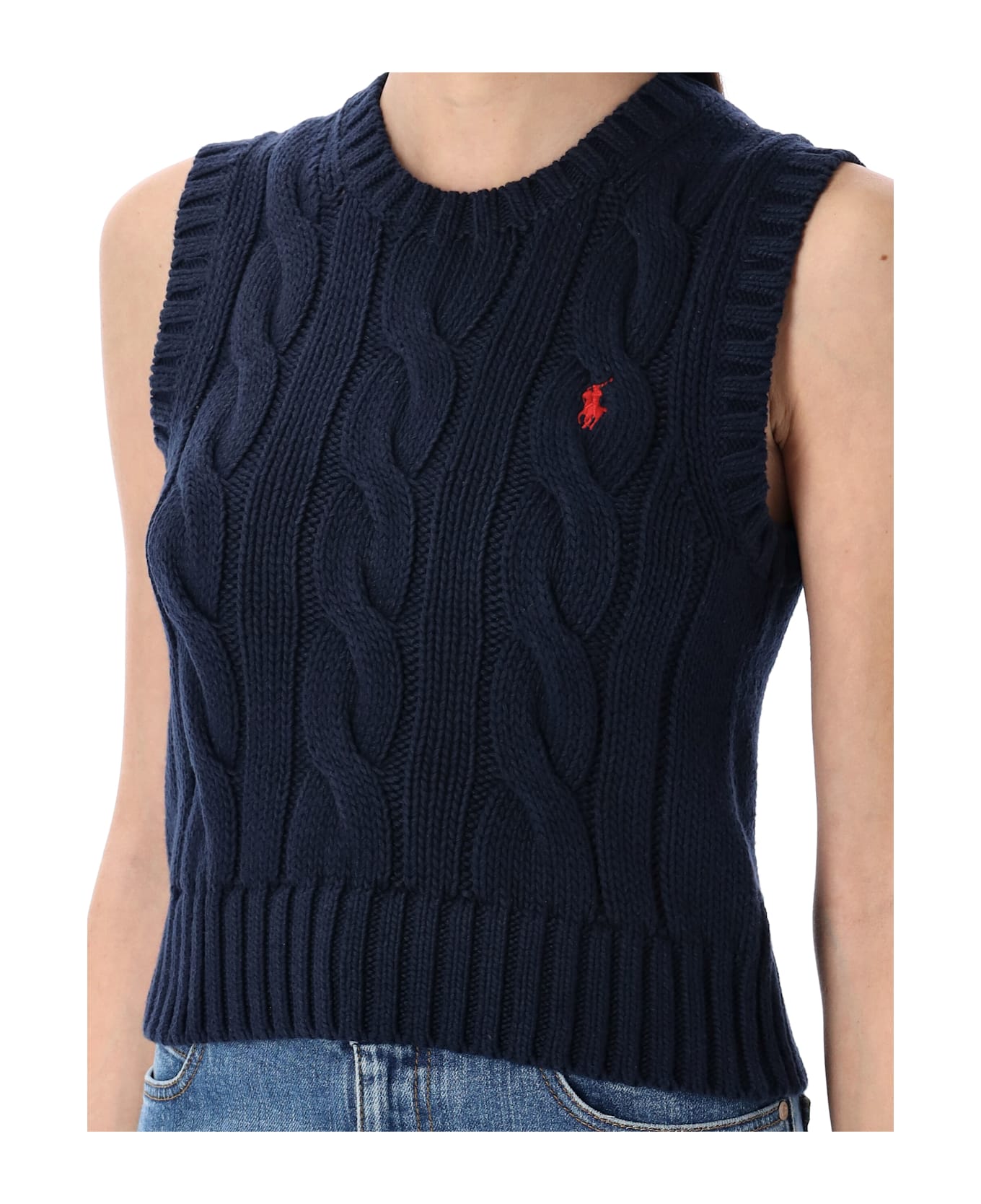 Polo Ralph Lauren Cable Knit Vest - HUNTER NAVY