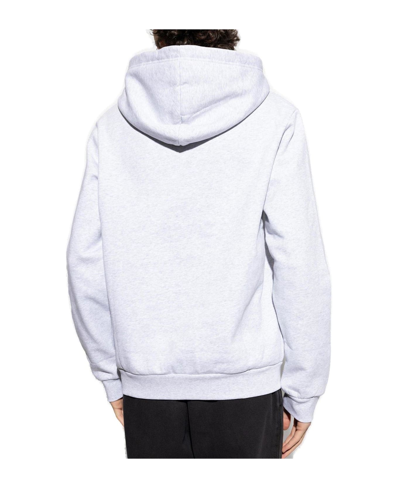 A.P.C. Logo Printed Drawstring Hoodie - Grigio