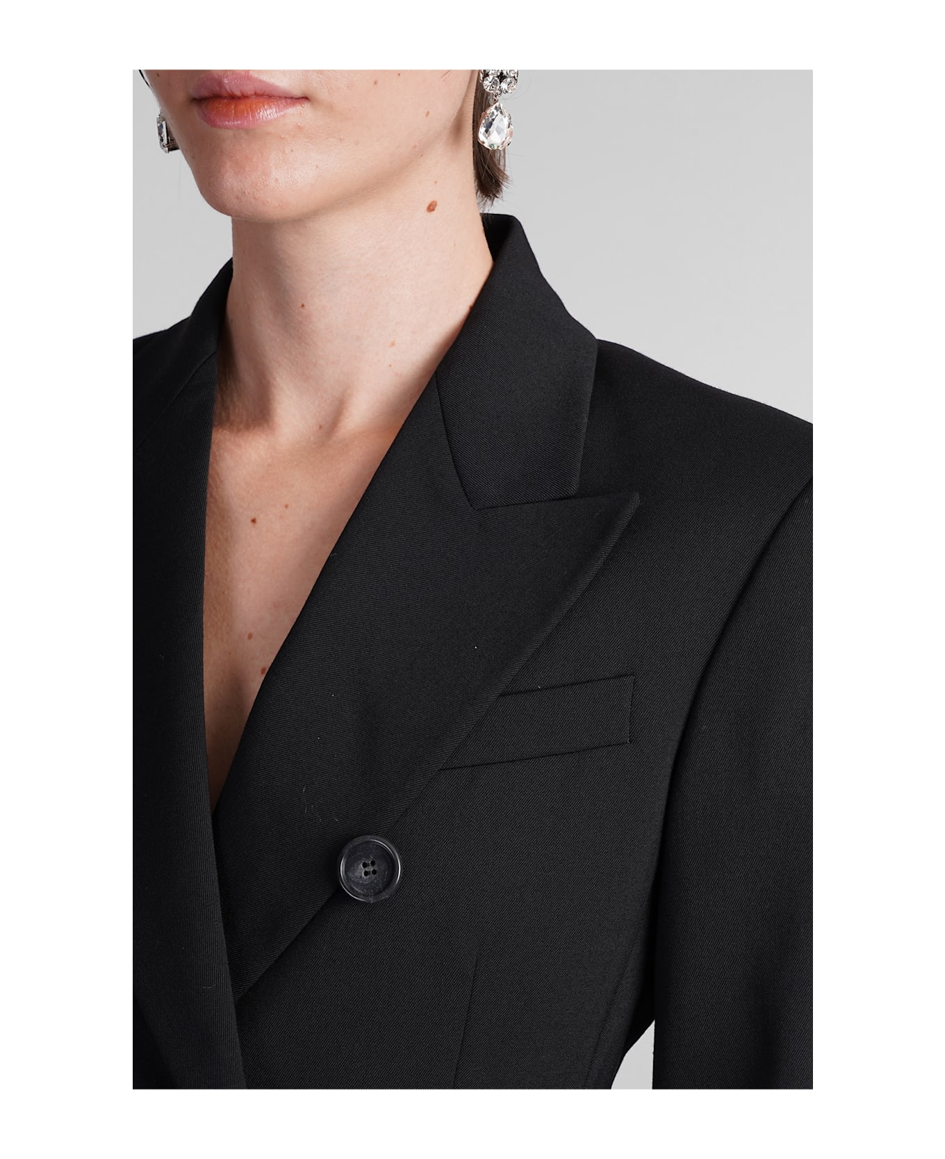 The Andamane Shannon Blazer In Black Polyester - black