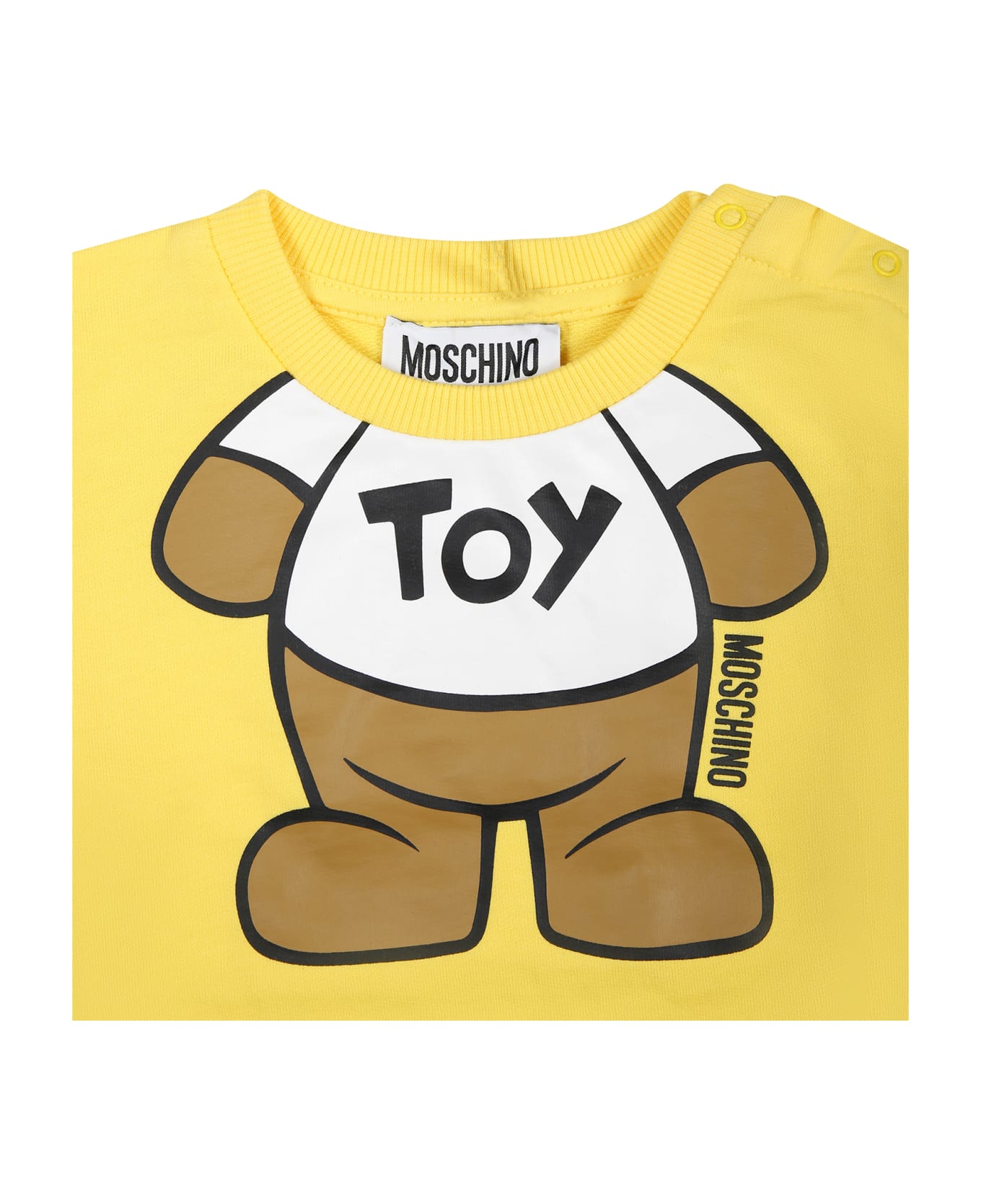 Moschino Yellow Sweatshirt For Babies With Teddy Bear - Yellow ニットウェア＆スウェットシャツ