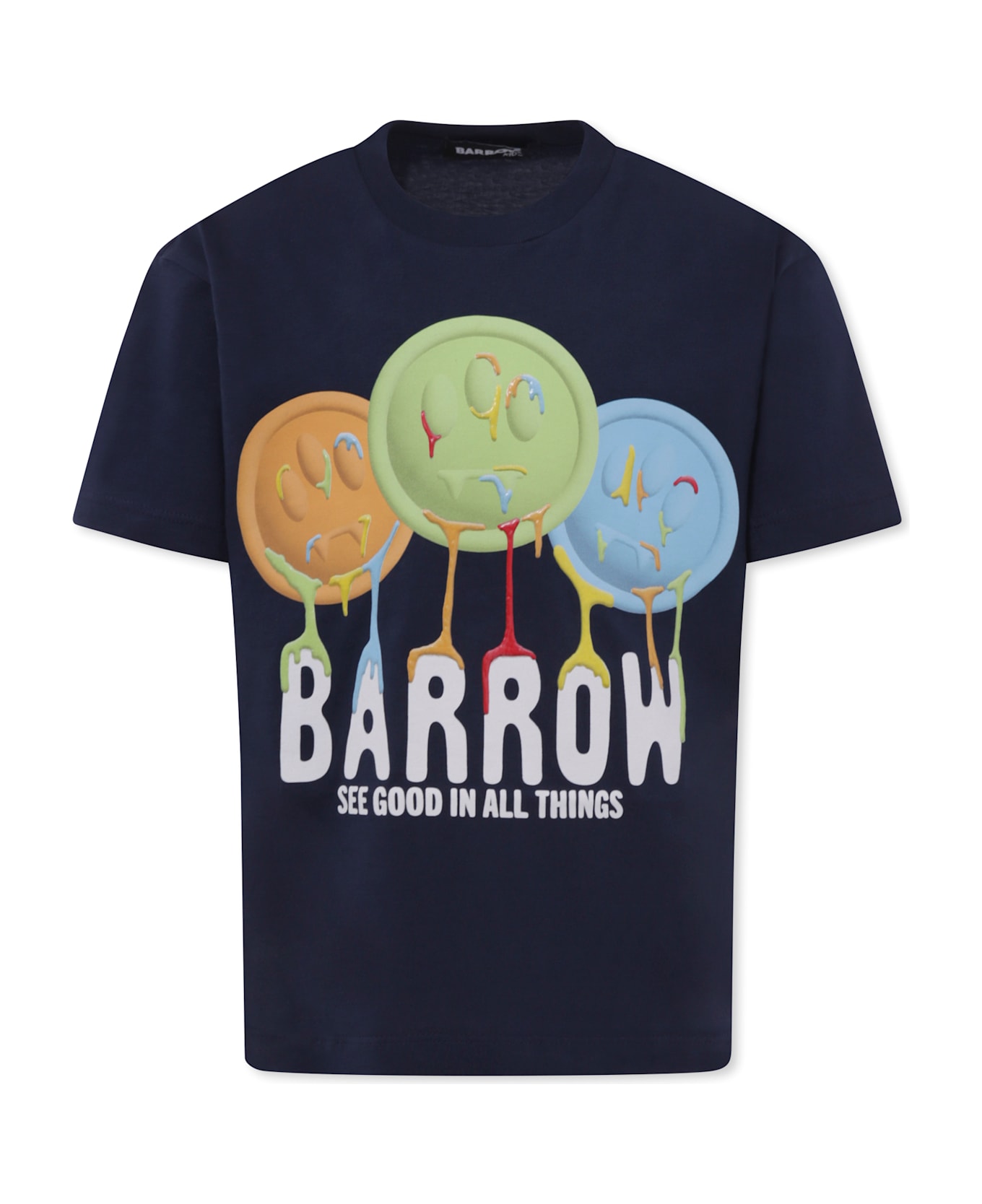 Barrow Blue T-shirt For Kids With Smiley - Blue