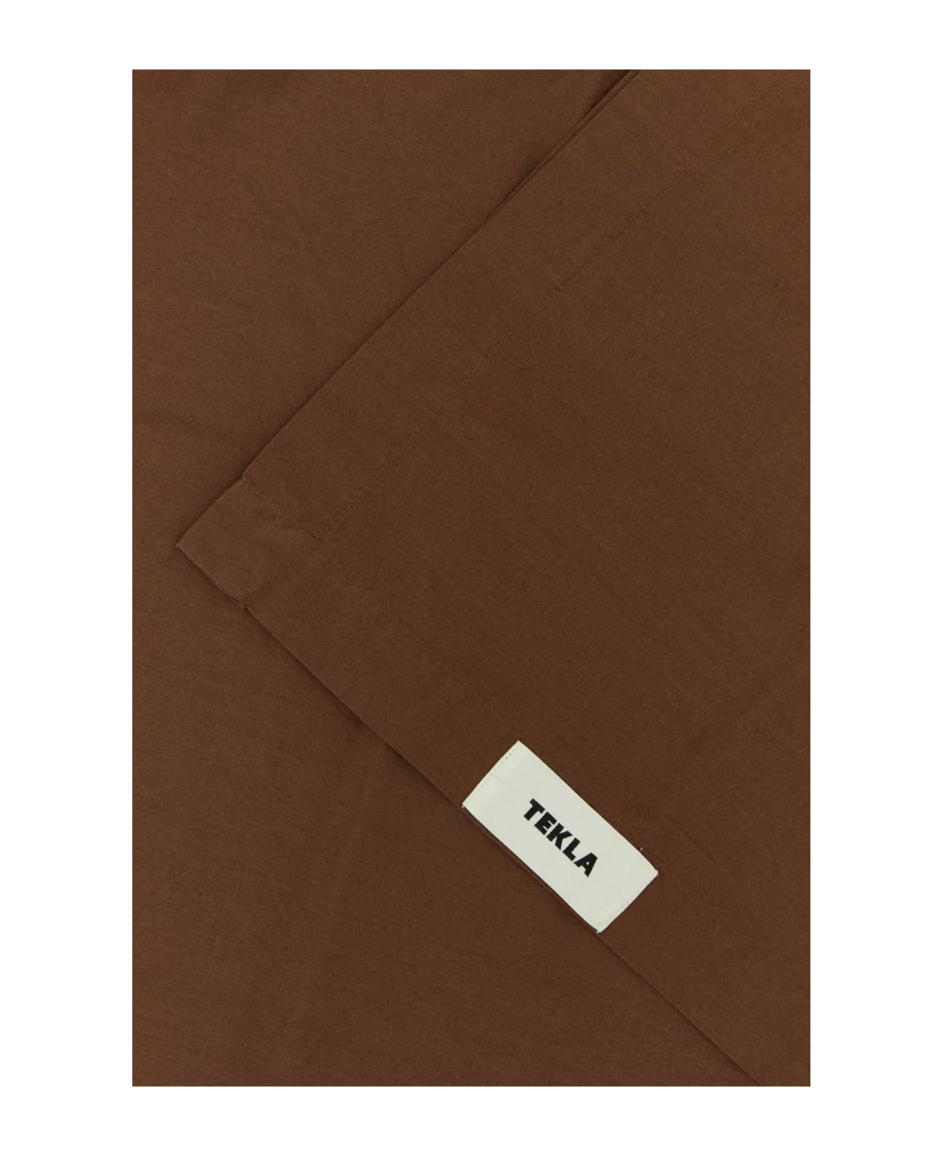 Tekla Chocolate Cotton Flat Sheet - COCOABROWN