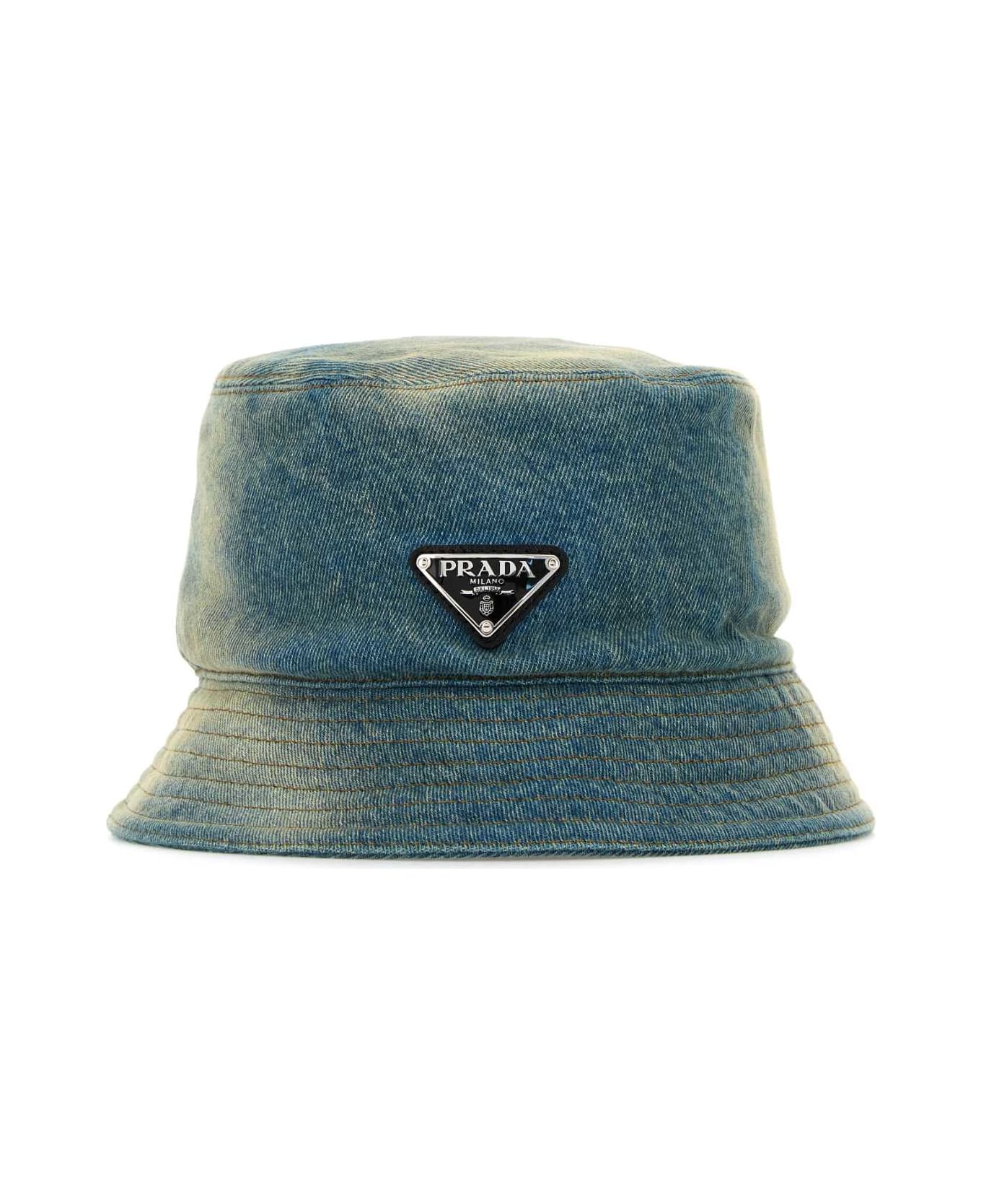 Prada Denim Bucket Hat - LIGHTBLUE