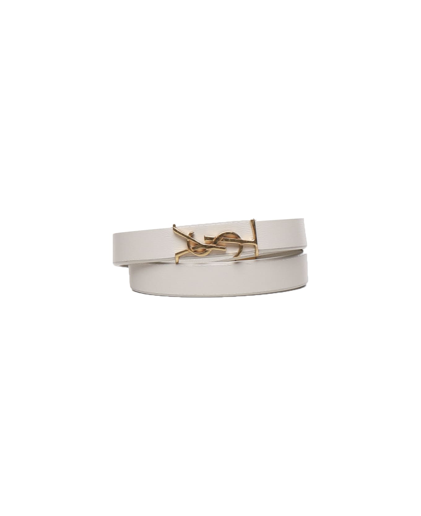 Saint Laurent Double Wrap Logo Bracelet - Crema soft