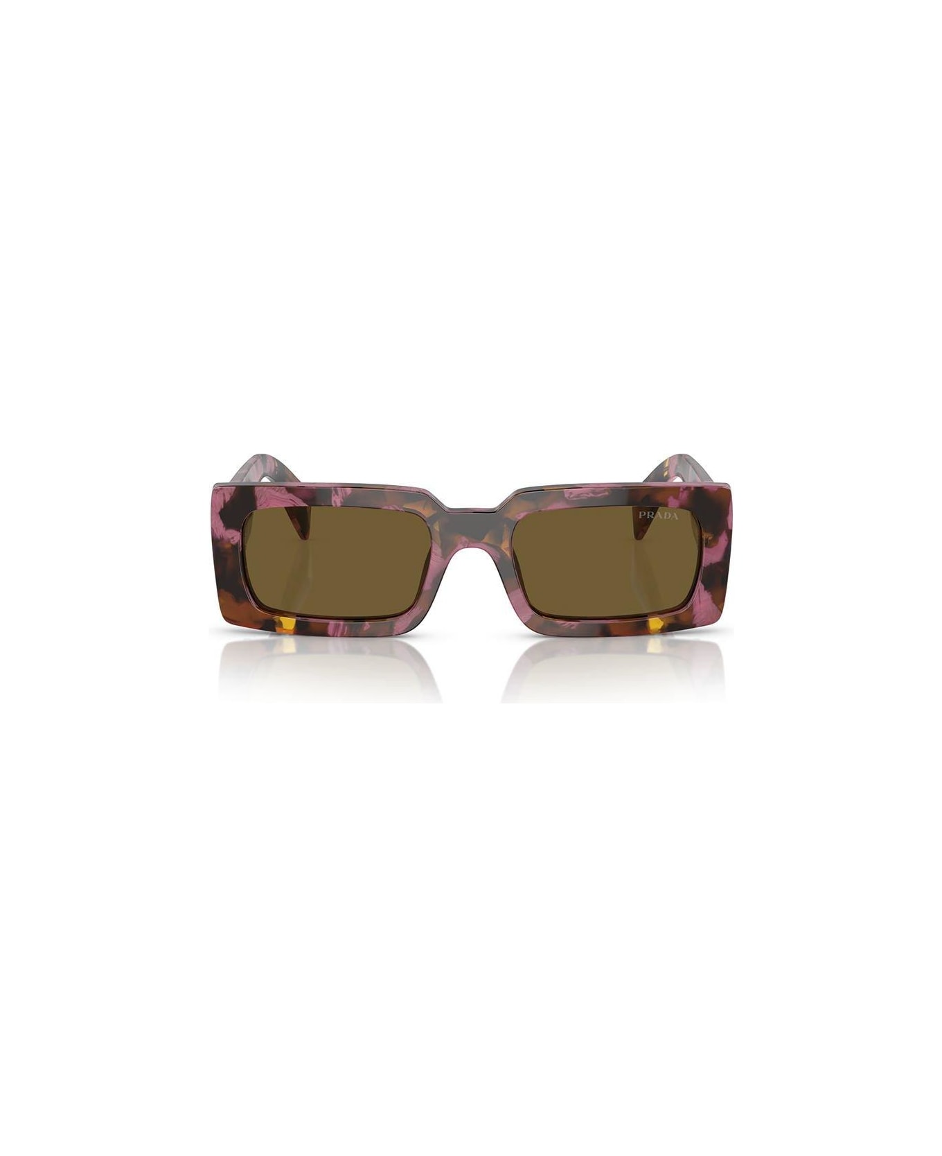 Prada Eyewear Marbled Rectangular Frame Sunglasses - 18N01T