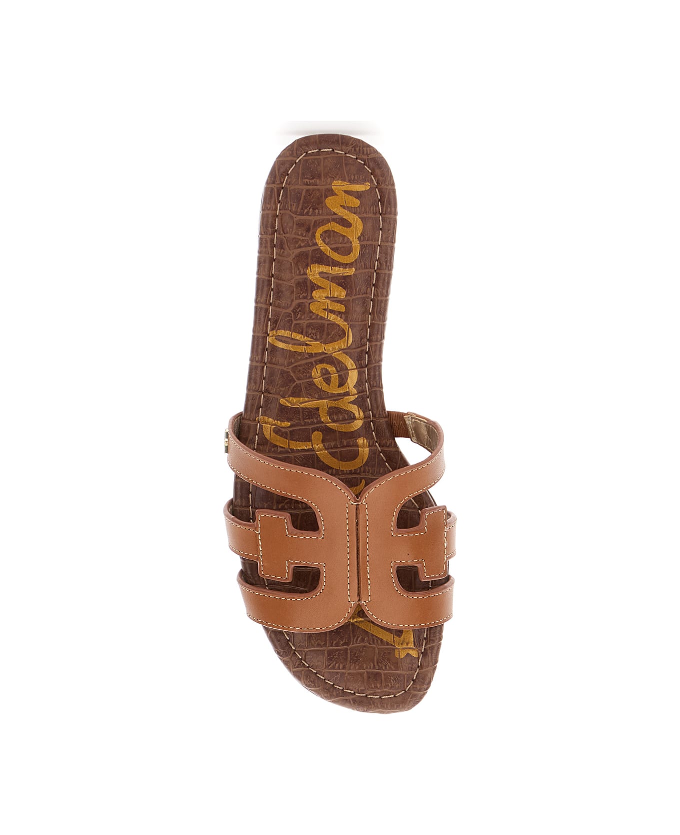 Sam Edelman 'bay Slide' Brown Slip-on Sandals With Logo Detail In Leather Woman - Beige サンダル