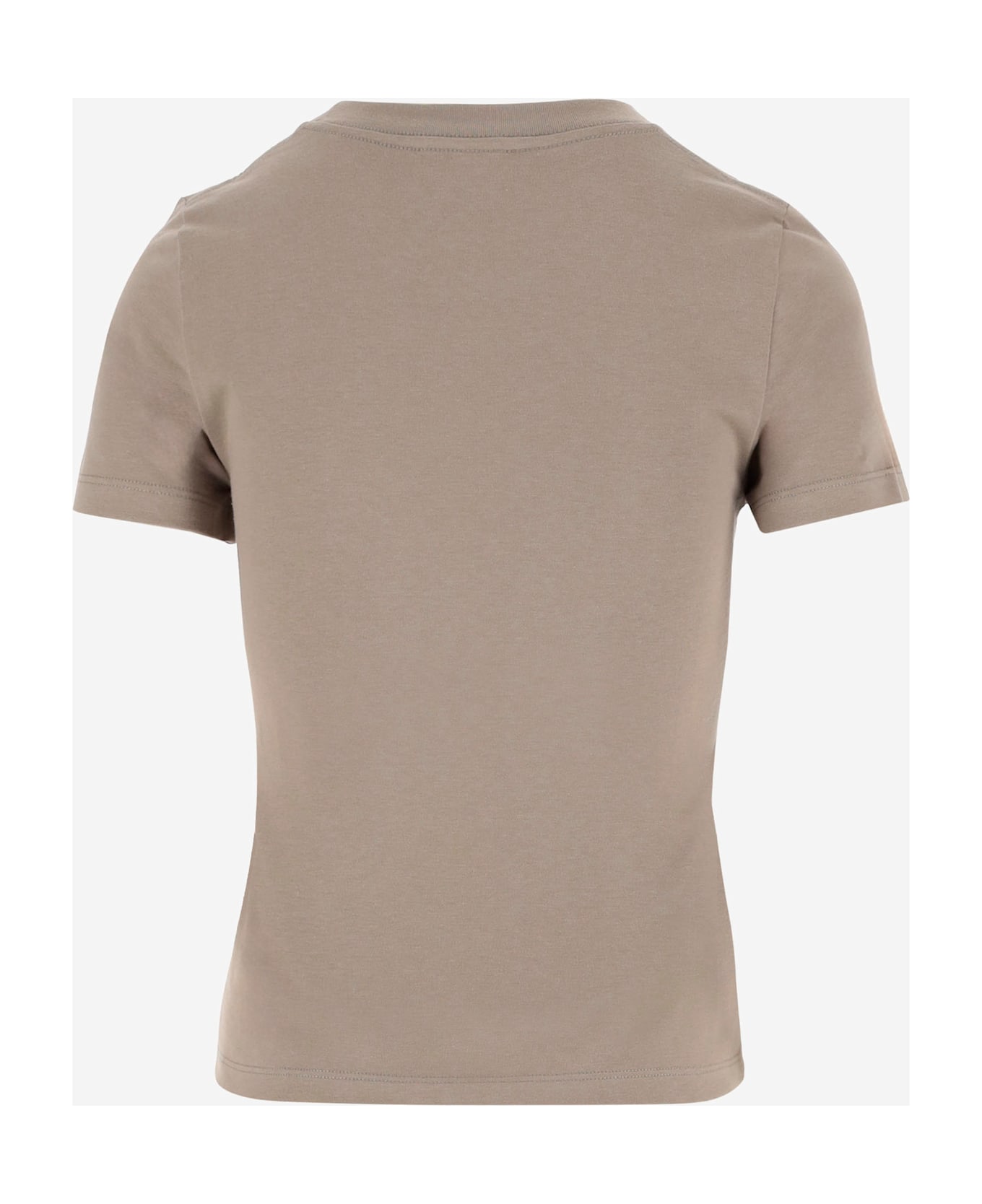 Chloé Cotton Jersey T-shirt With Logo - Beige