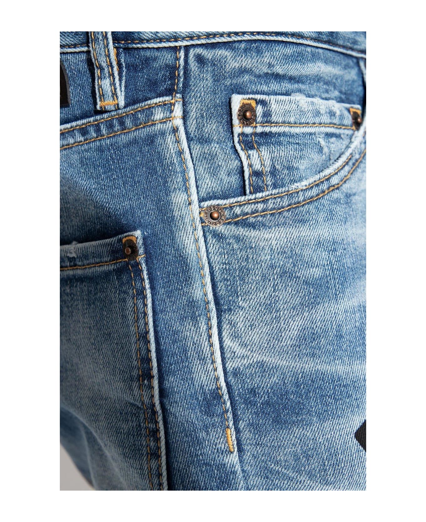Dsquared2 Icon-printed Mid-rise Slim-cut Jeans - Denim
