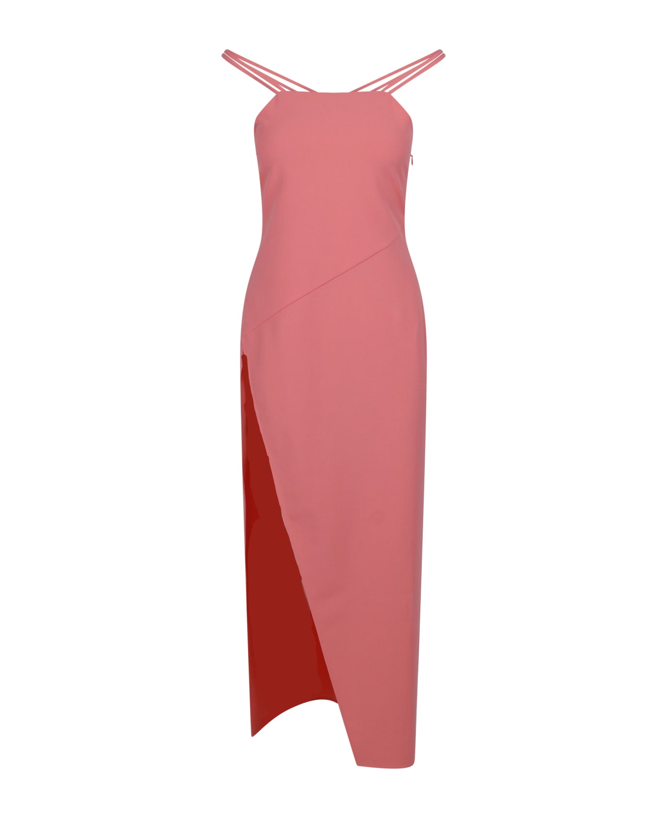 The Attico Fujiko Double-strap Asymmetric Midi Dress