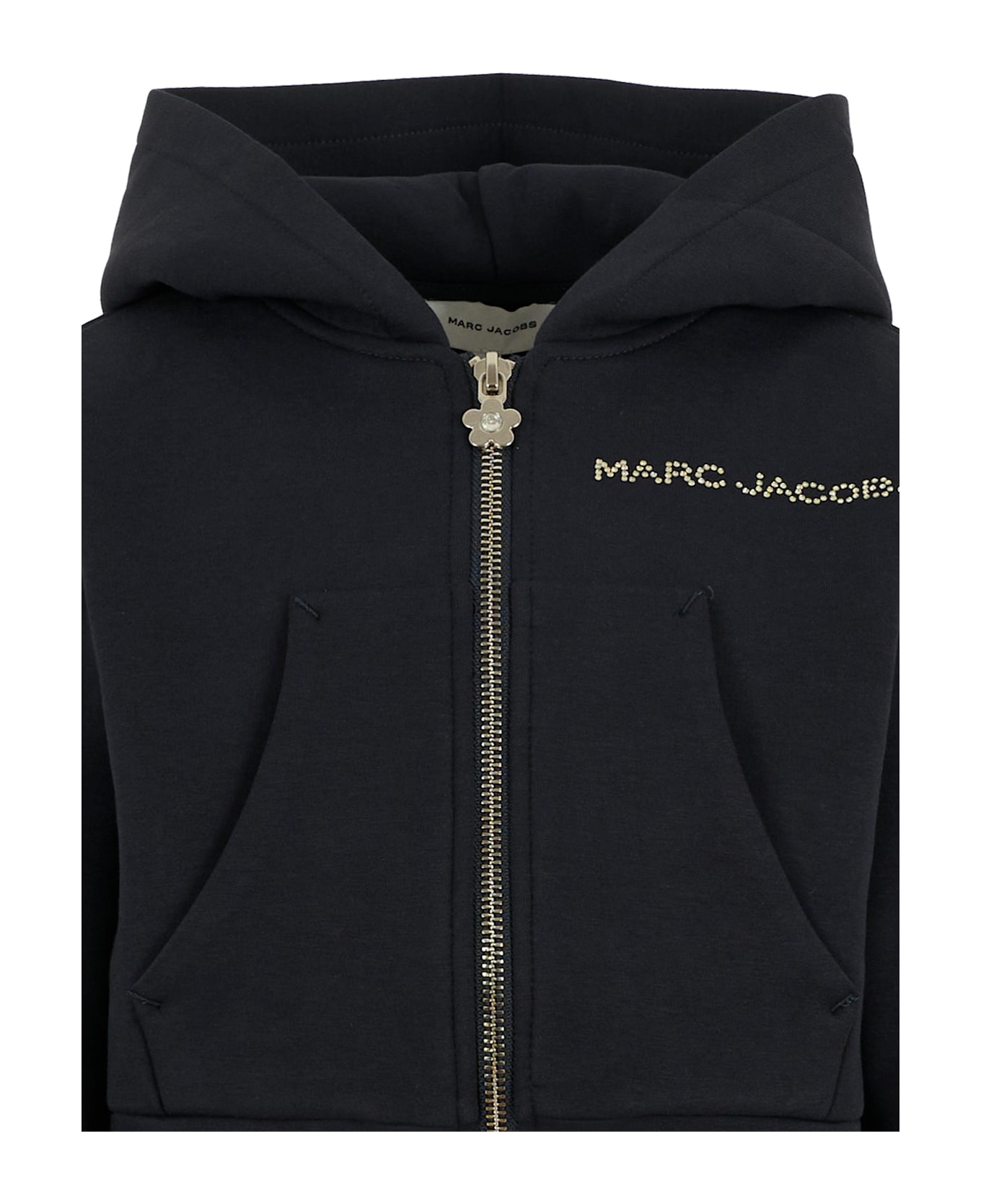 Marc Jacobs Blue Crop Sweatshirt For Girl With Logo - Blue