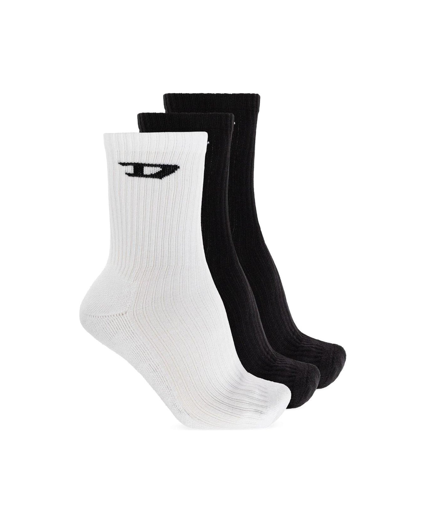 DIESEL | SKM-D-TENNIS-CREW-17,5 3PACK SOCKS WHITE 靴下 Diesel Skm-d-crew-sport Three Pack Socks | italist