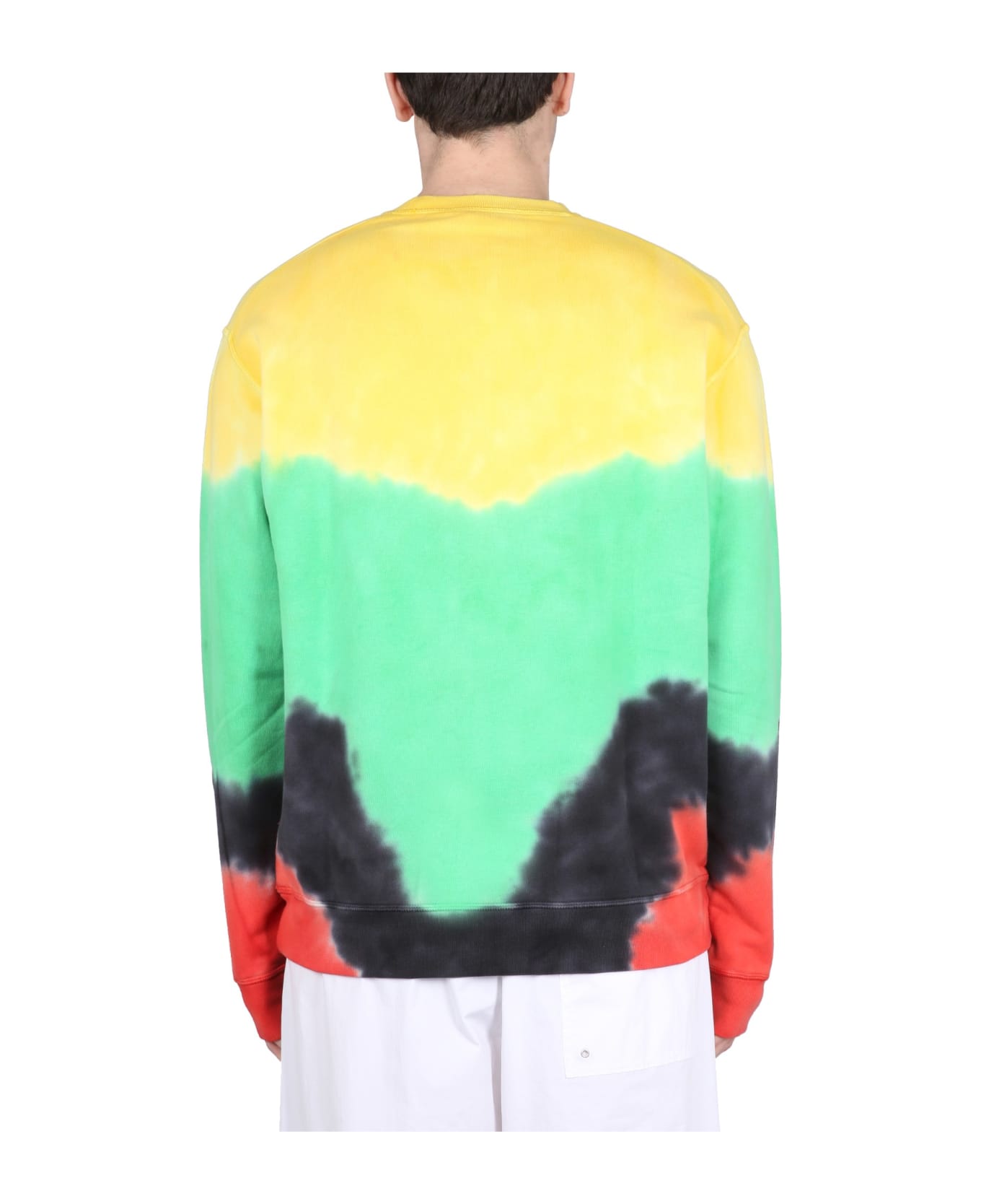 Dsquared2 Tie-dye Crew-neck Sweatshirt With Logo Print - MULTICOLORE