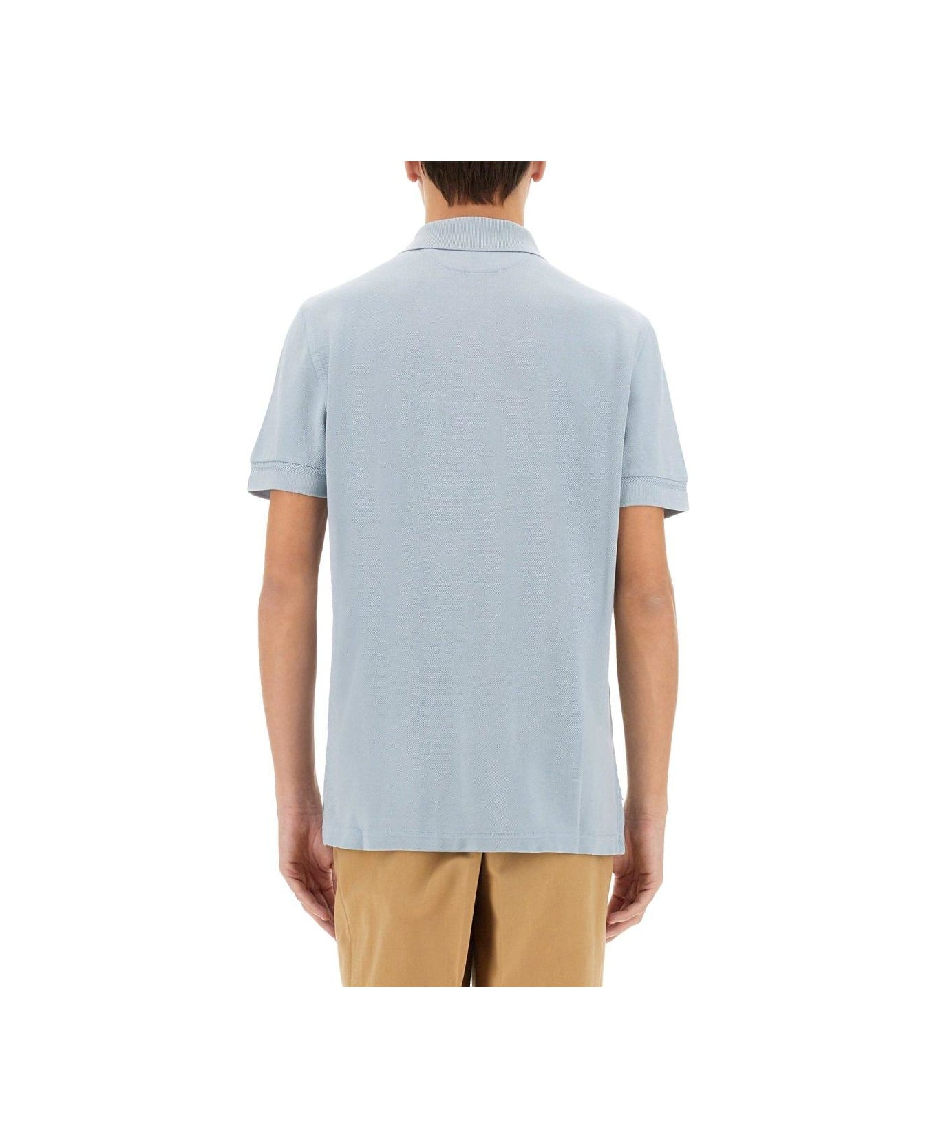 Tom Ford Logo Embroidered Polo Shirt - BABY BLUE